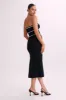 Dawn Strapless Knit Midi Dress - Black sold by Meshki
