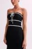 Dawn Strapless Knit Midi Dress - Black sold by Meshki