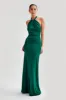 Elyna Slinky Halter Maxi Dress - Forest Green sold by Meshki