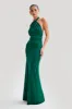 Elyna Slinky Halter Maxi Dress - Forest Green sold by Meshki