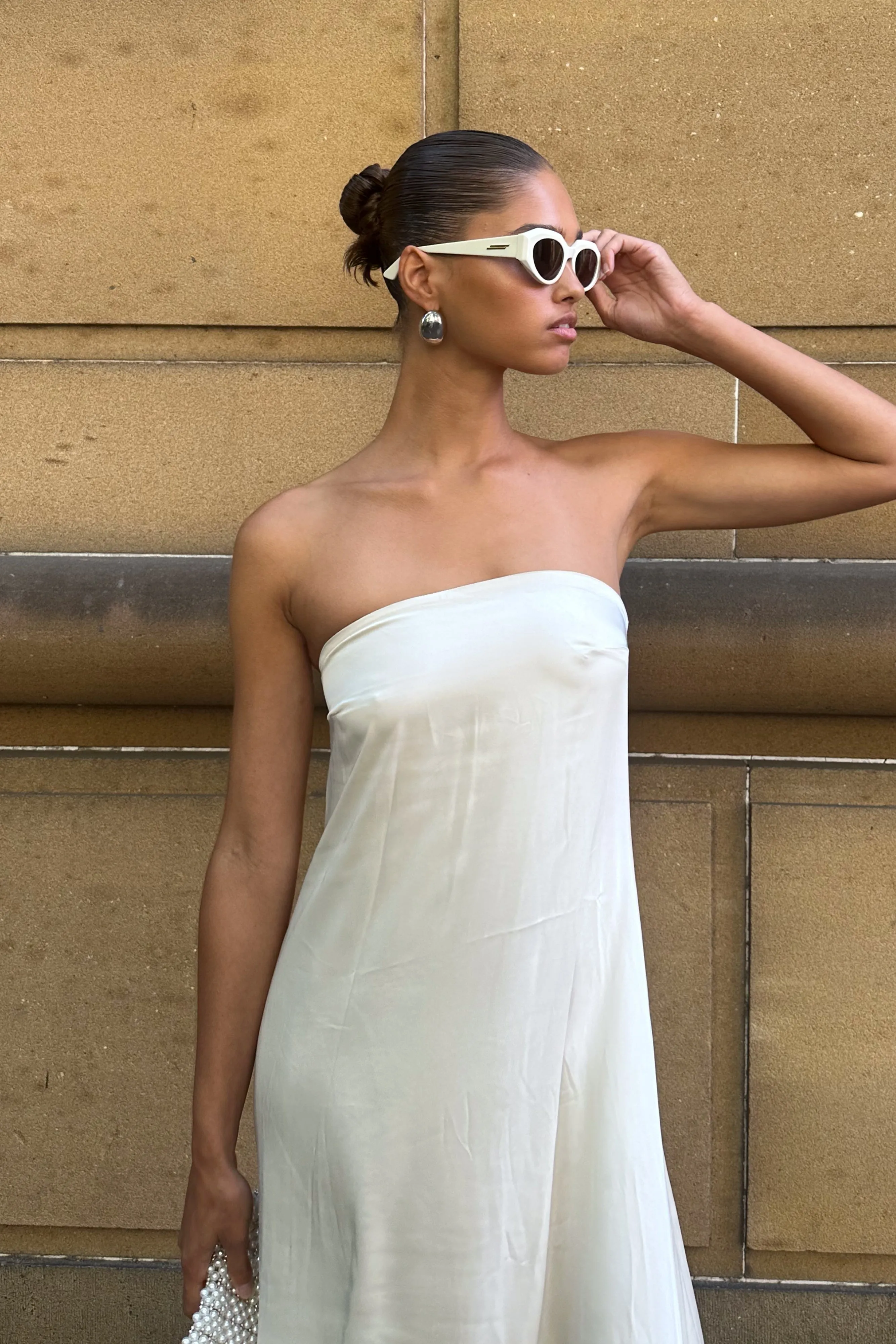 Luisa Strapless Maxi Dress - Sand sold by Meshki product image thumbnail 3