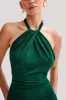 Elyna Slinky Halter Maxi Dress - Forest Green sold by Meshki