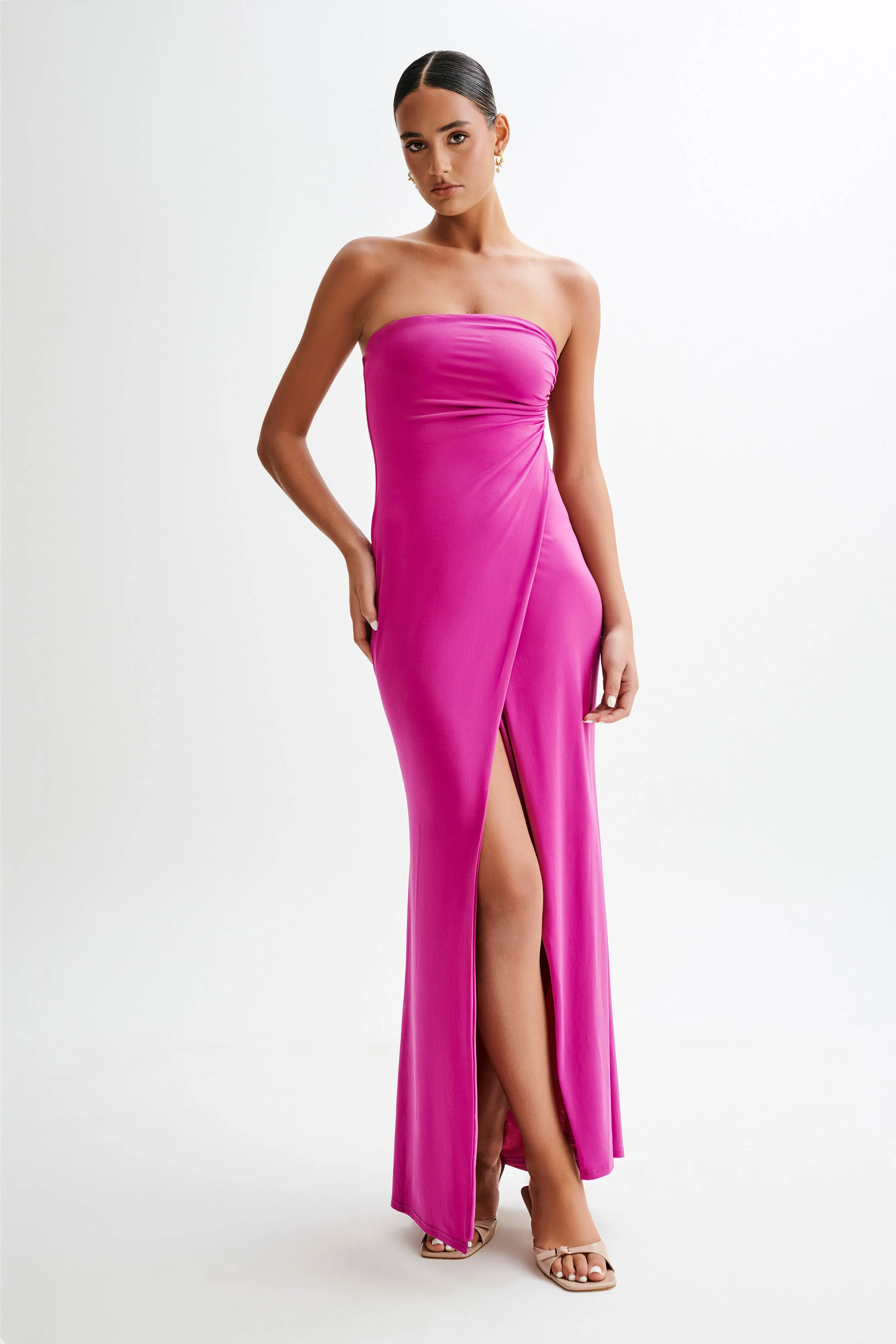 Cosima Slinky Strapless Maxi Dress - Violet sold by Meshki product image thumbnail 4