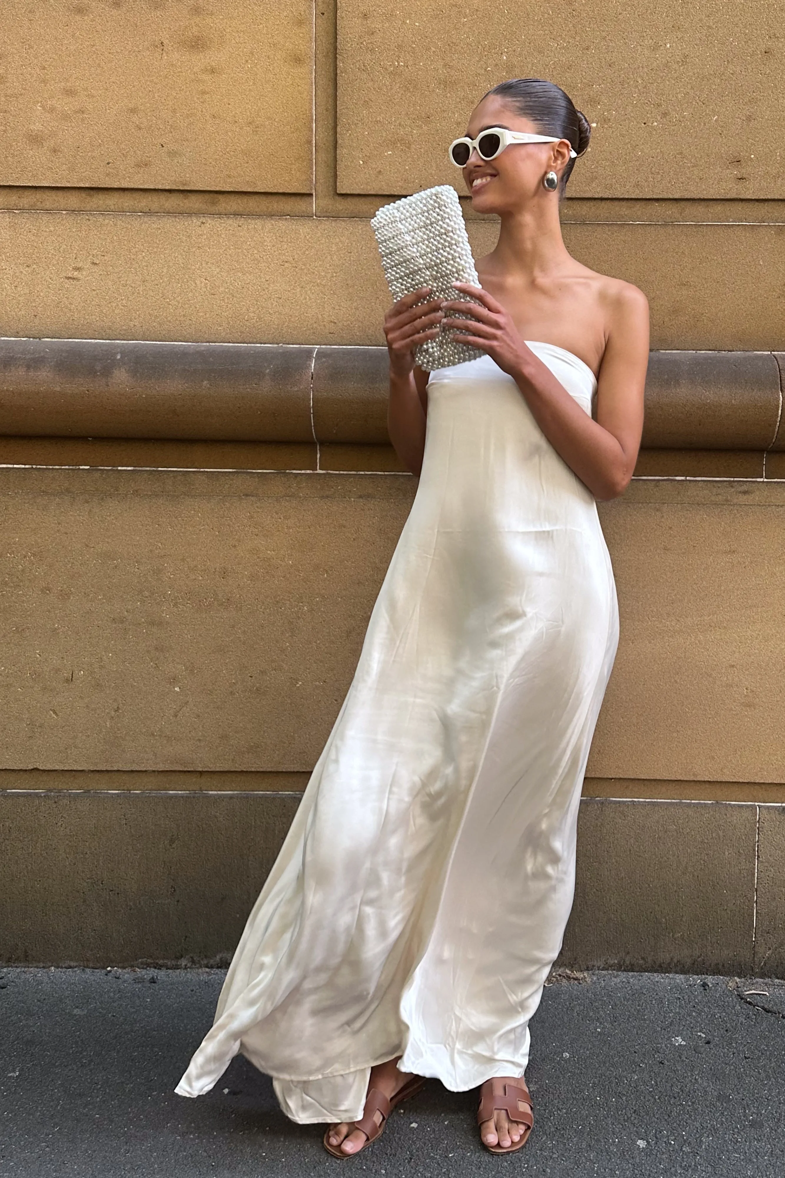 Luisa Strapless Maxi Dress - Sand sold by Meshki product image thumbnail 4