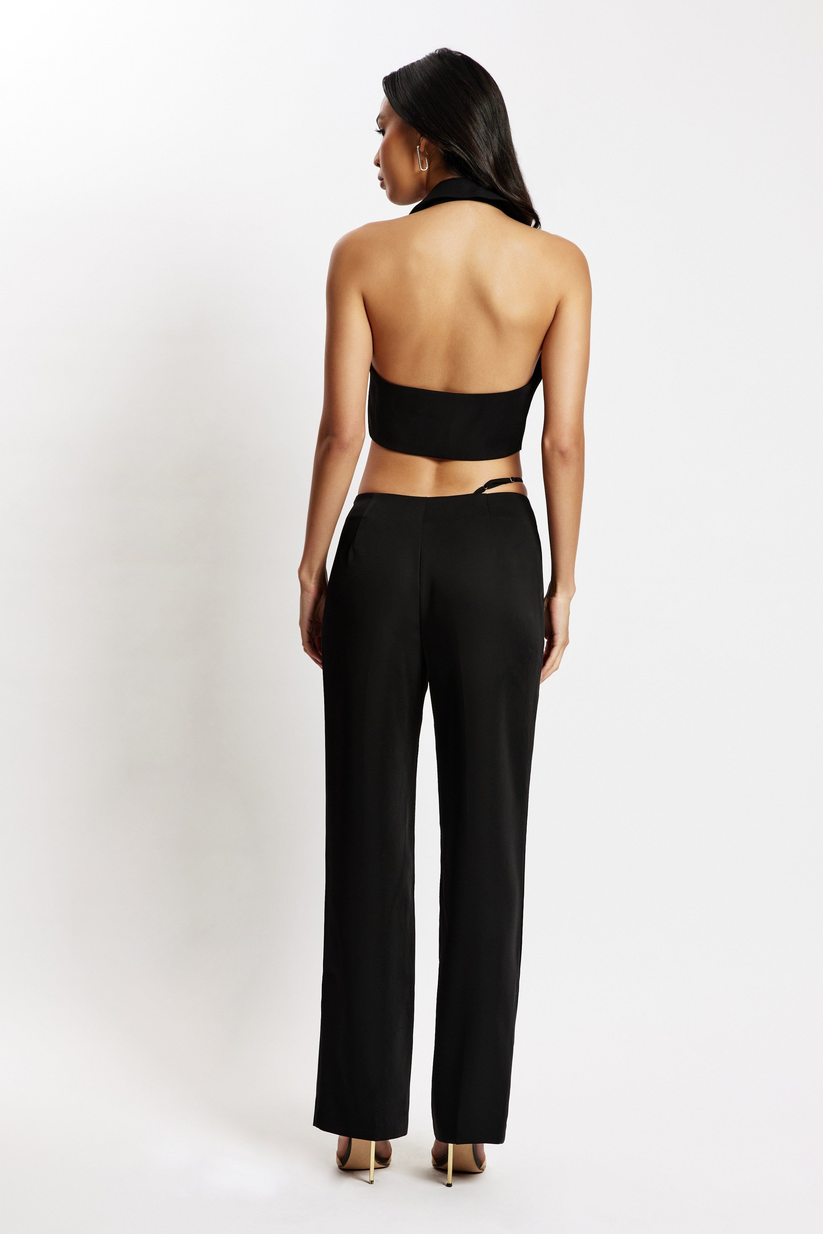 Semara Low Rise Straight Leg Pant - Black sold by Meshki product image thumbnail 3