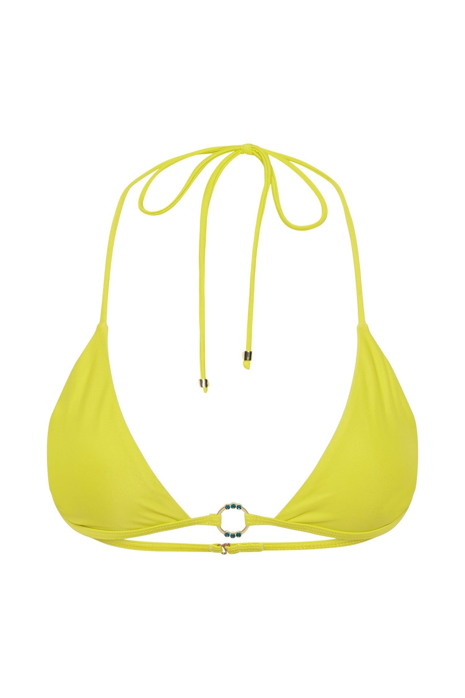 Dove Recycled Nylon Triangle Bikini Top With Diamante Trim - Fresh Green sold by Meshki product image thumbnail 7
