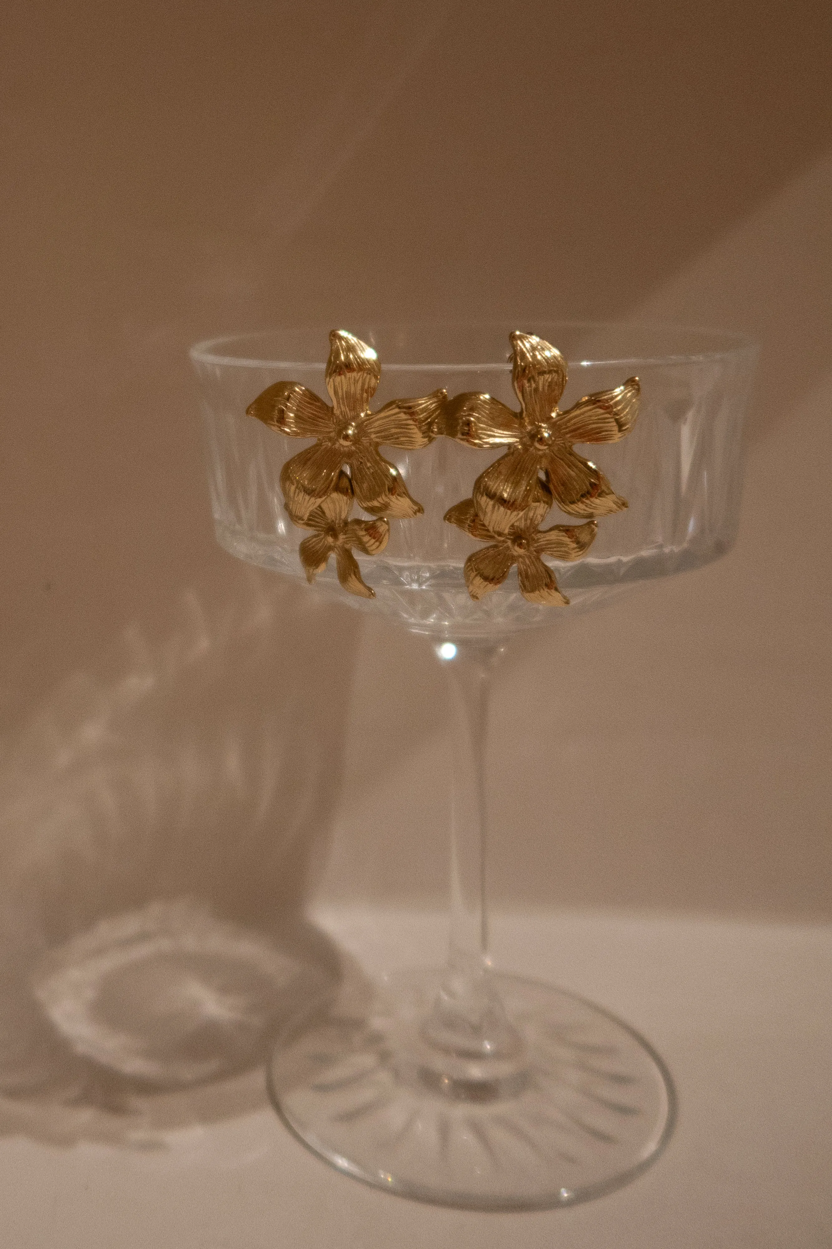Infatuated Drop Flower Earrings - Gold sold by Meshki