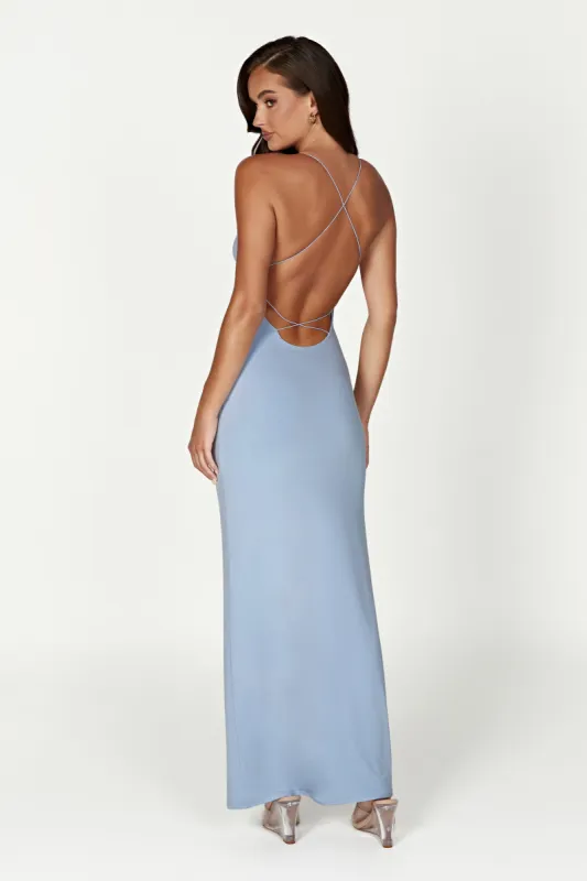Sinead Twist Maxi Dress - Powder Blue sold by Meshki