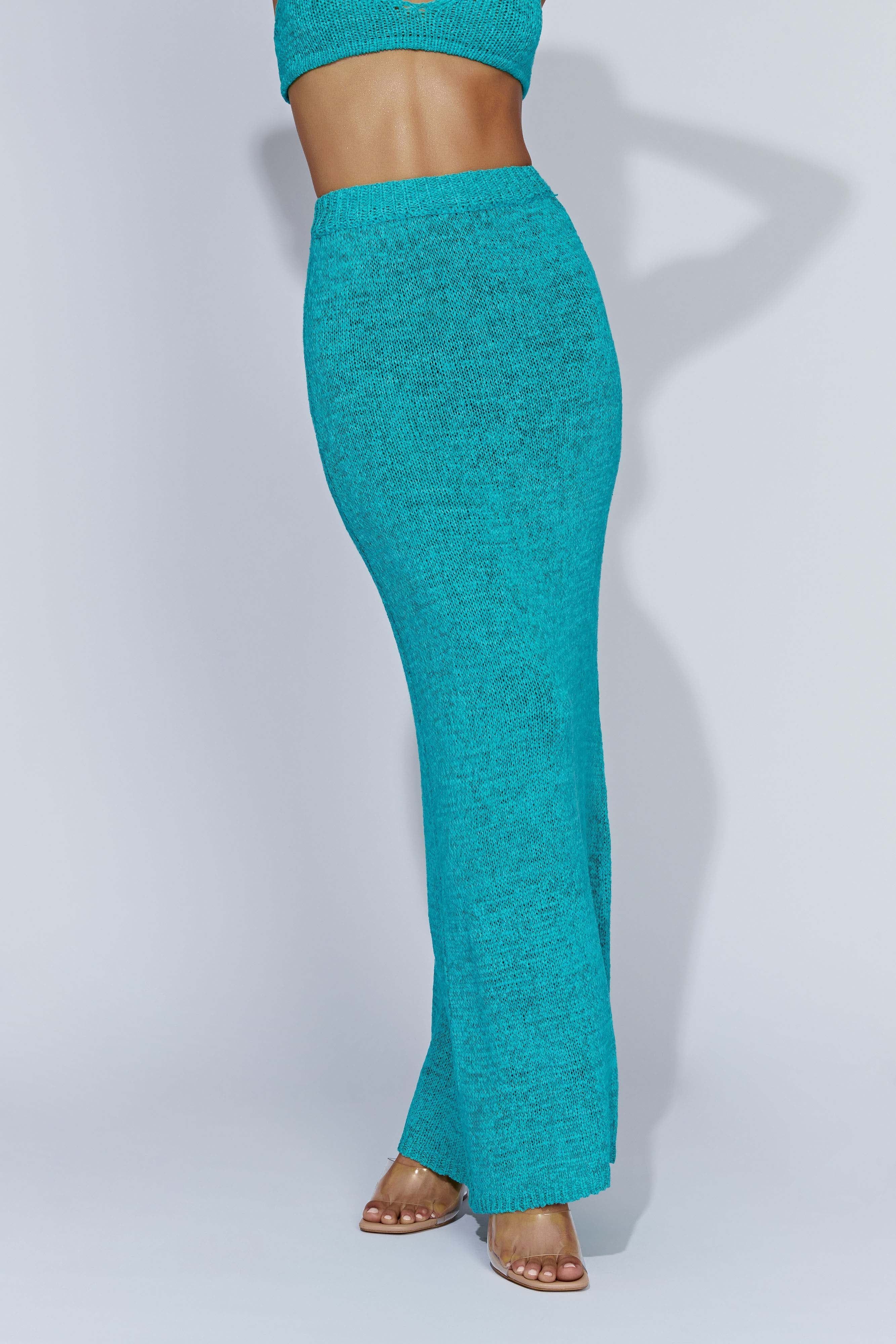 Mary Knit Maxi Skirt - Aquamarine sold by Meshki product image thumbnail 4