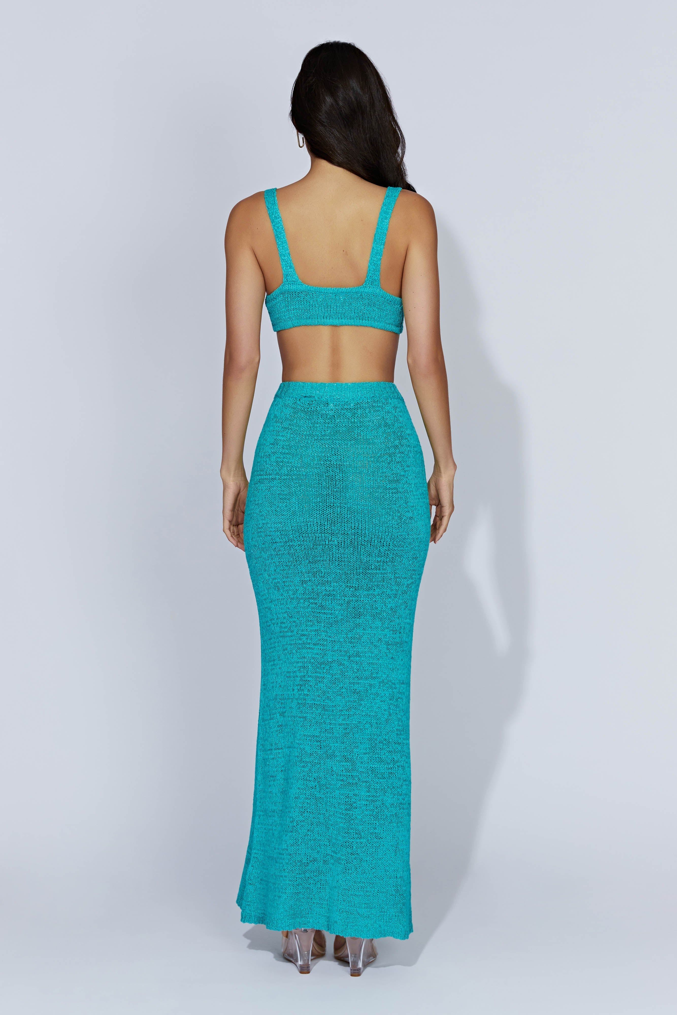Mary Knit Maxi Skirt - Aquamarine sold by Meshki product image thumbnail 2