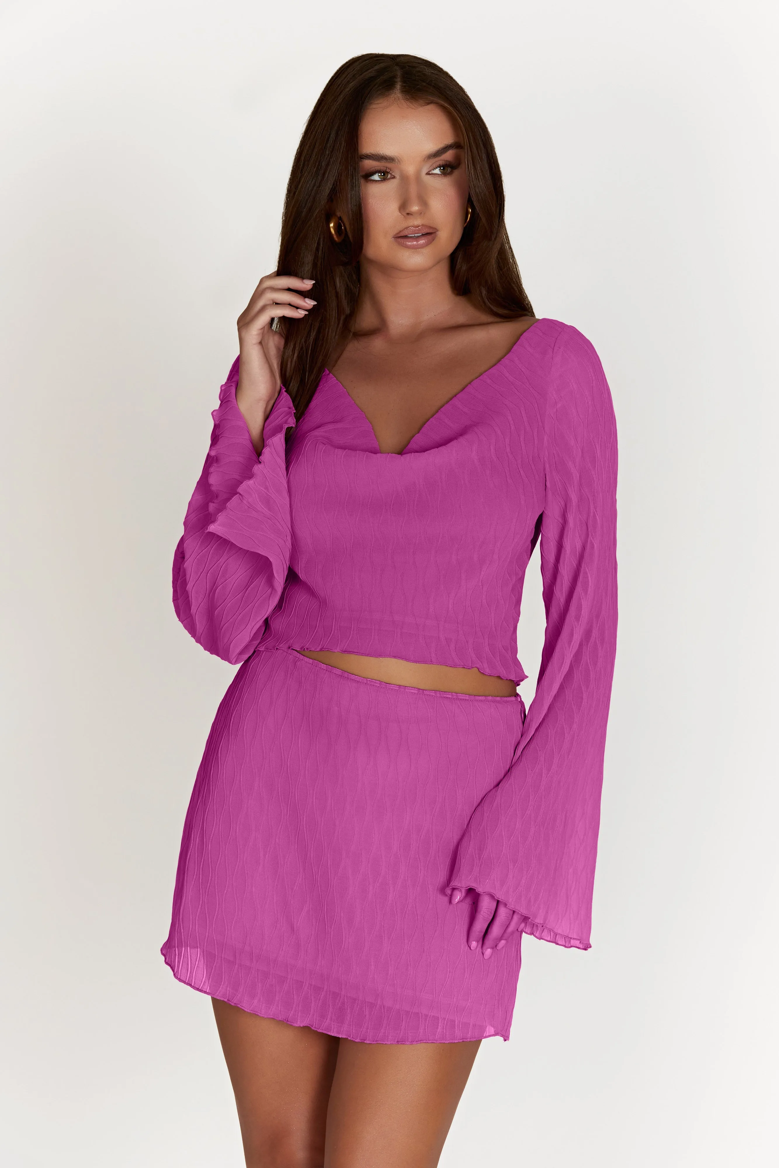 Ivy Mid Rise Mini Skirt - Rose Pink sold by Meshki product image thumbnail 2