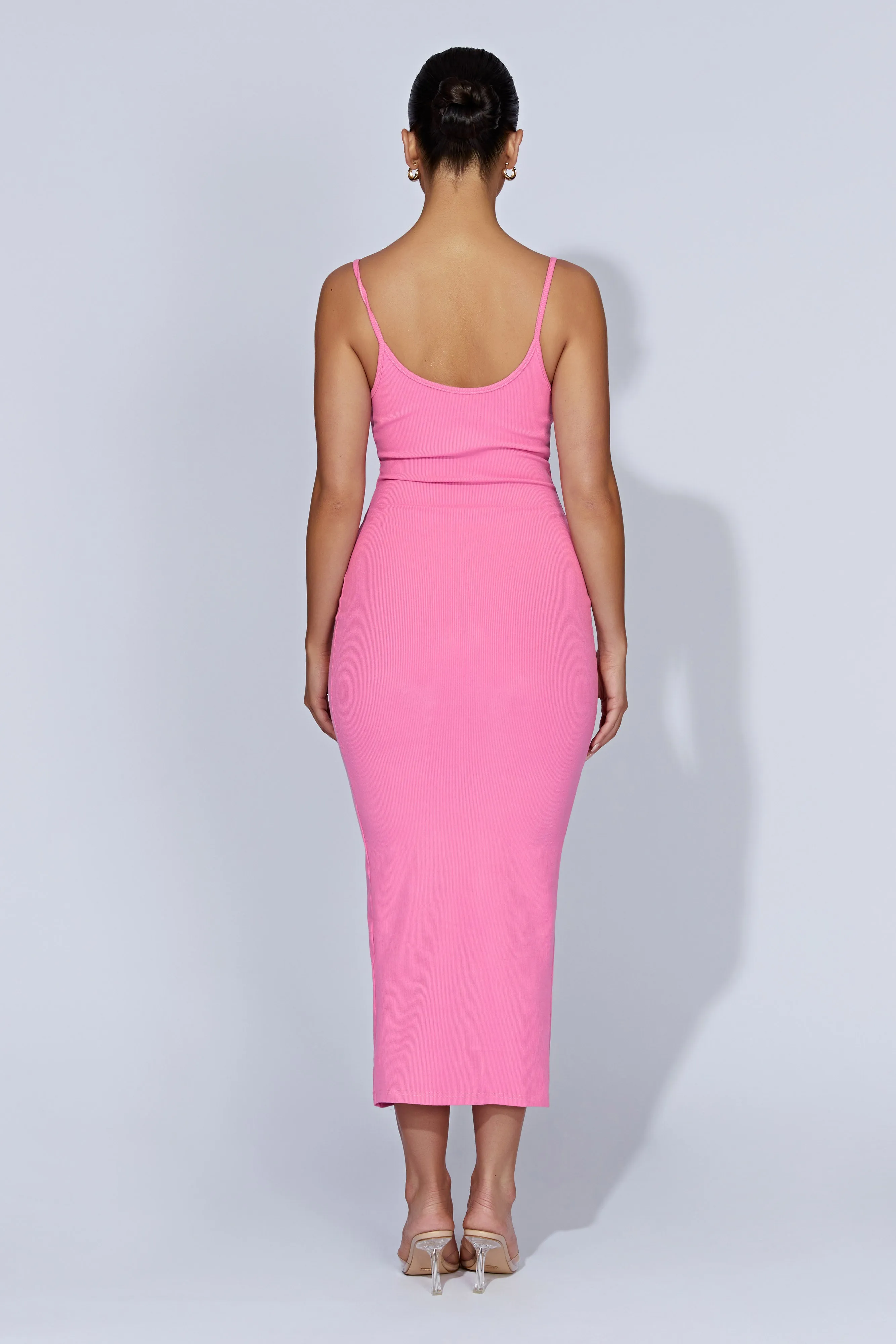 Alexis Ribbed Cami Midi Dress - Bubblegum Pink sold by Meshki product image thumbnail 2