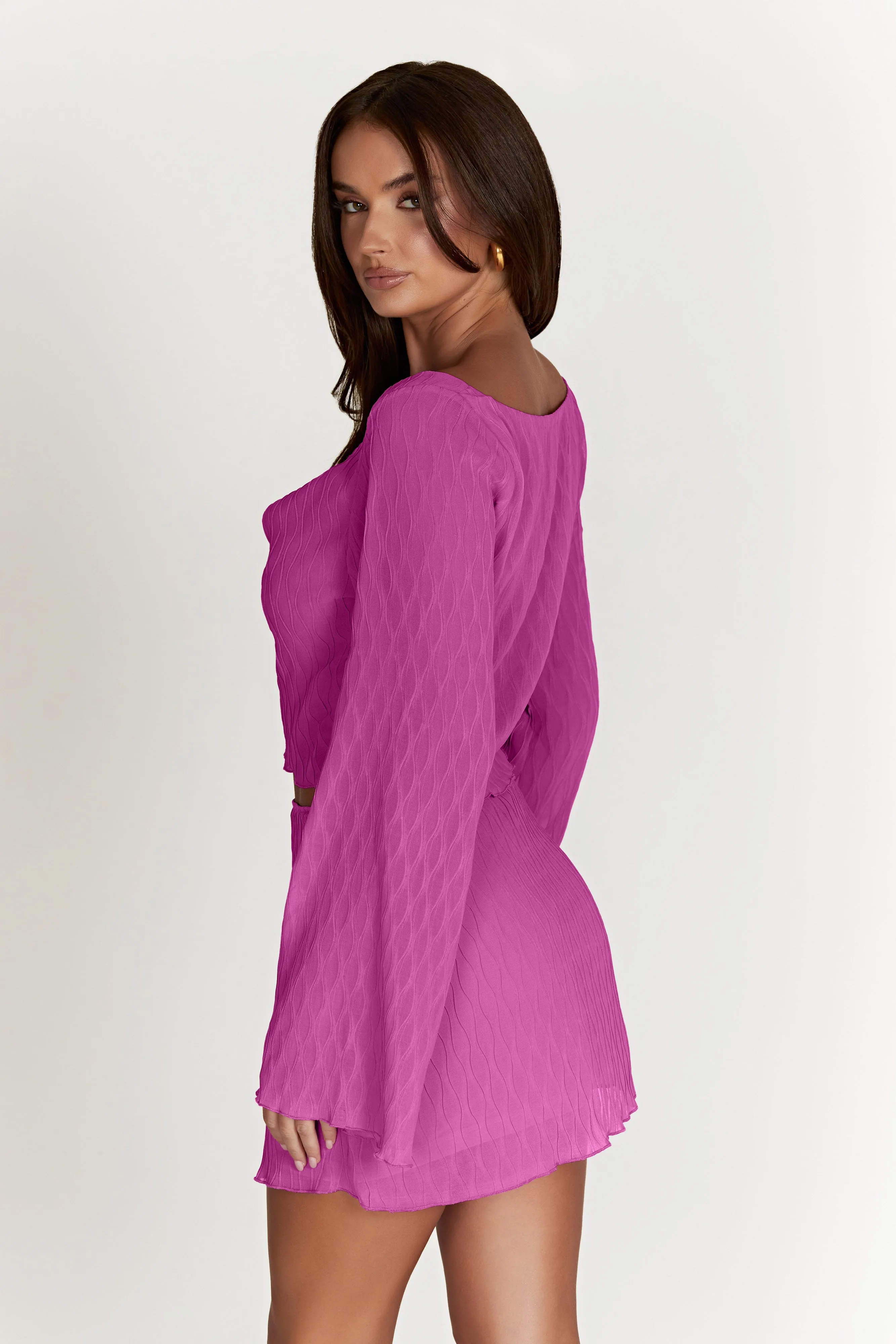 Ivy Mid Rise Mini Skirt - Rose Pink sold by Meshki product image thumbnail 3