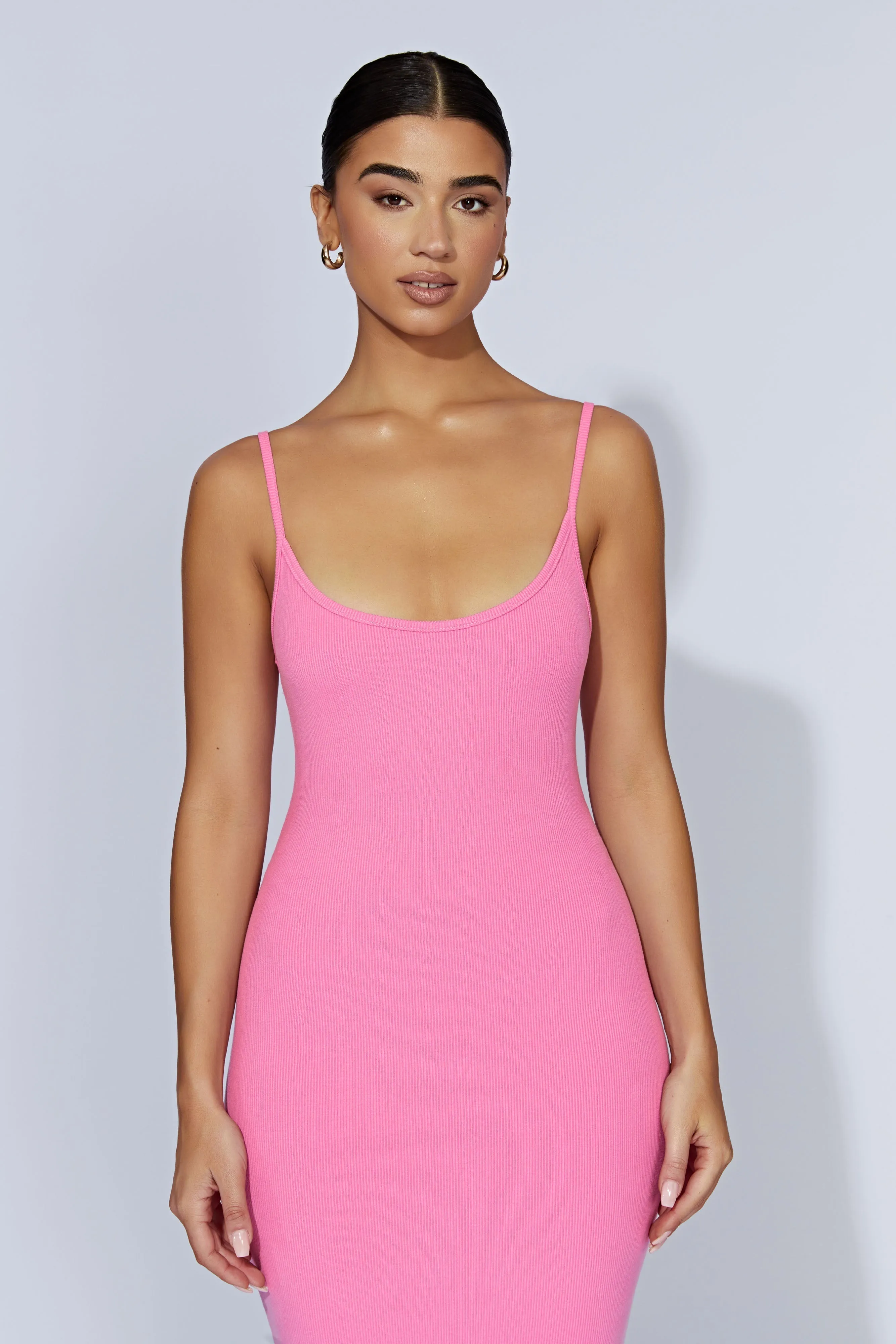 Alexis Ribbed Cami Midi Dress - Bubblegum Pink sold by Meshki product image thumbnail 3