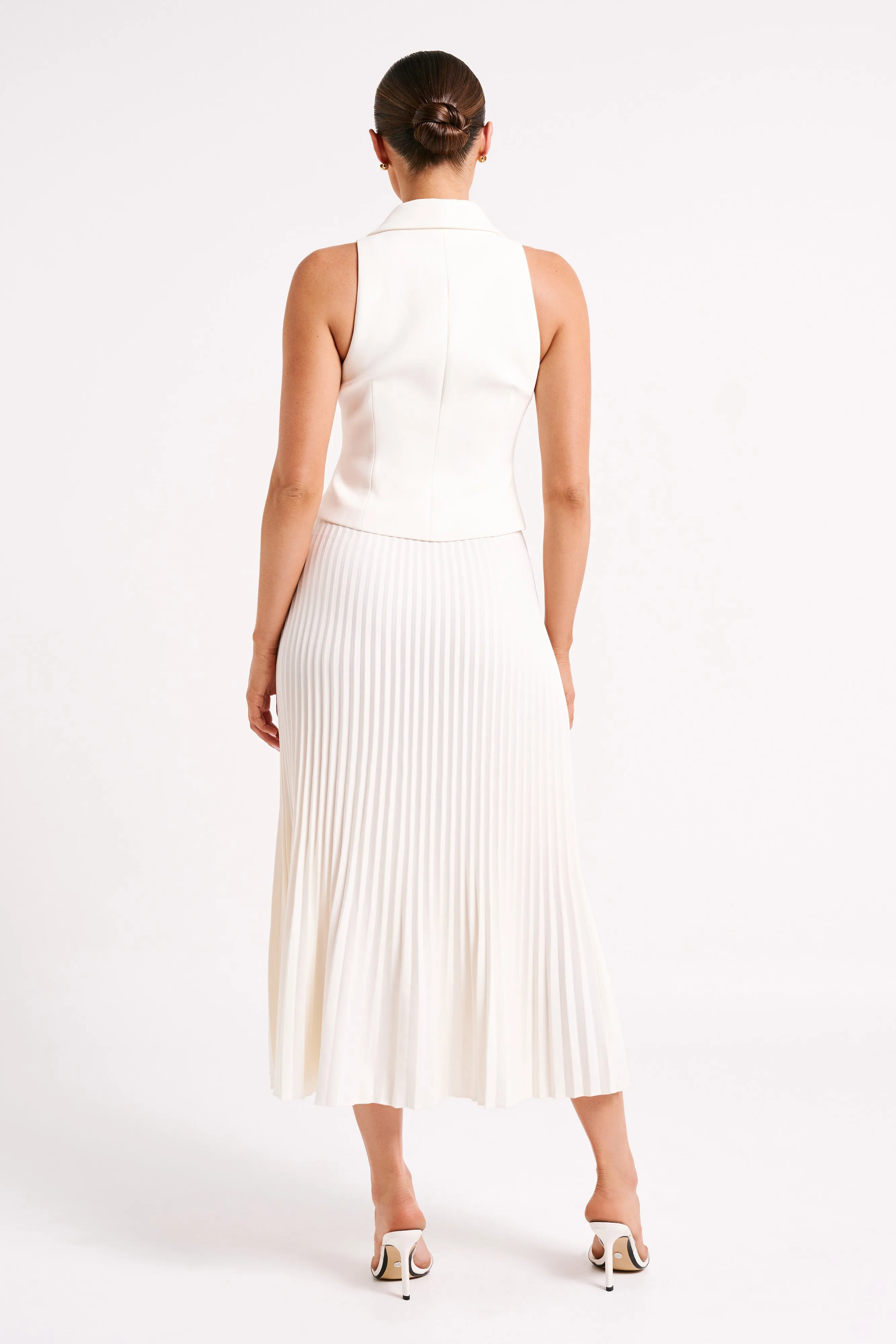 Twyla Pleated Suiting Maxi Skirt - Ivory sold by Meshki product image thumbnail 4