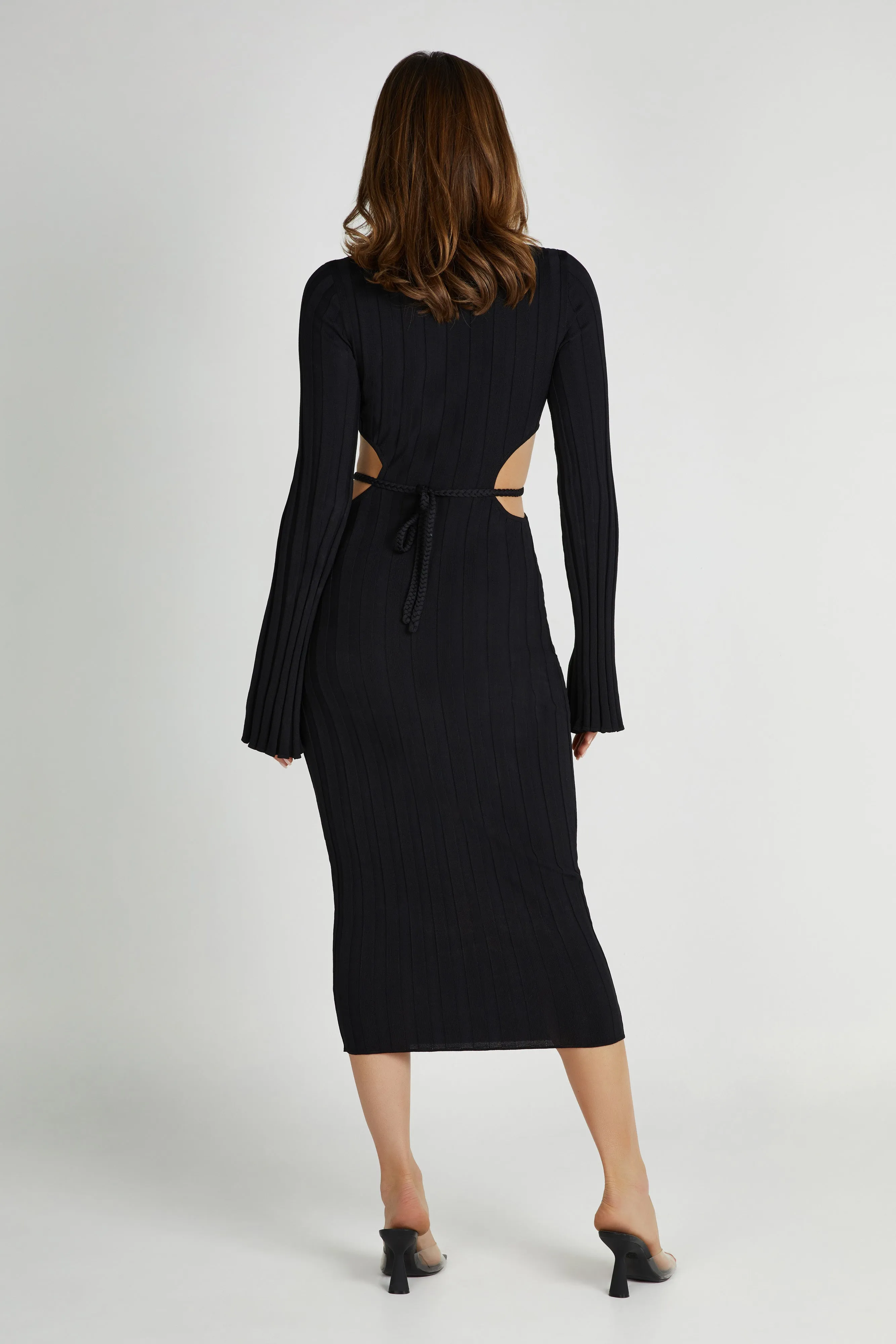 Elodie Knit Midi Dress - Black sold by Meshki product image thumbnail 4