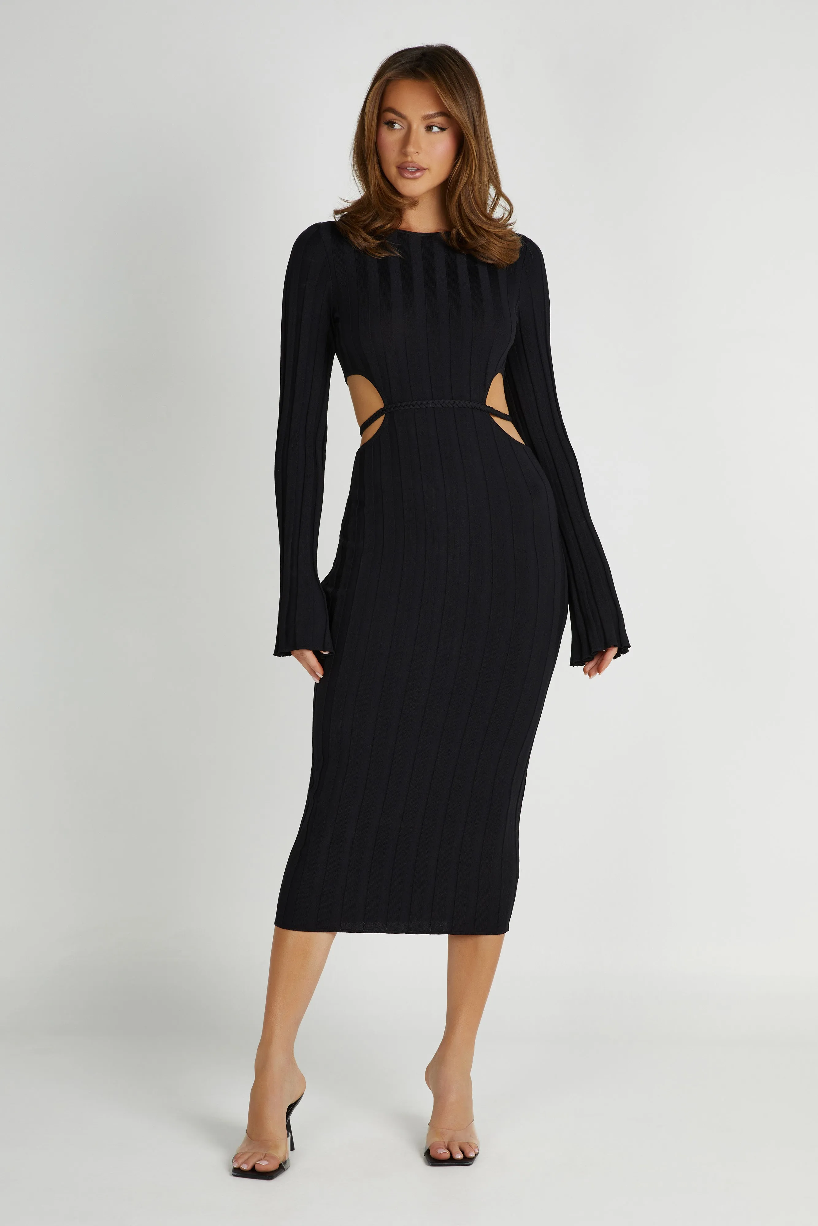Elodie Knit Midi Dress - Black sold by Meshki