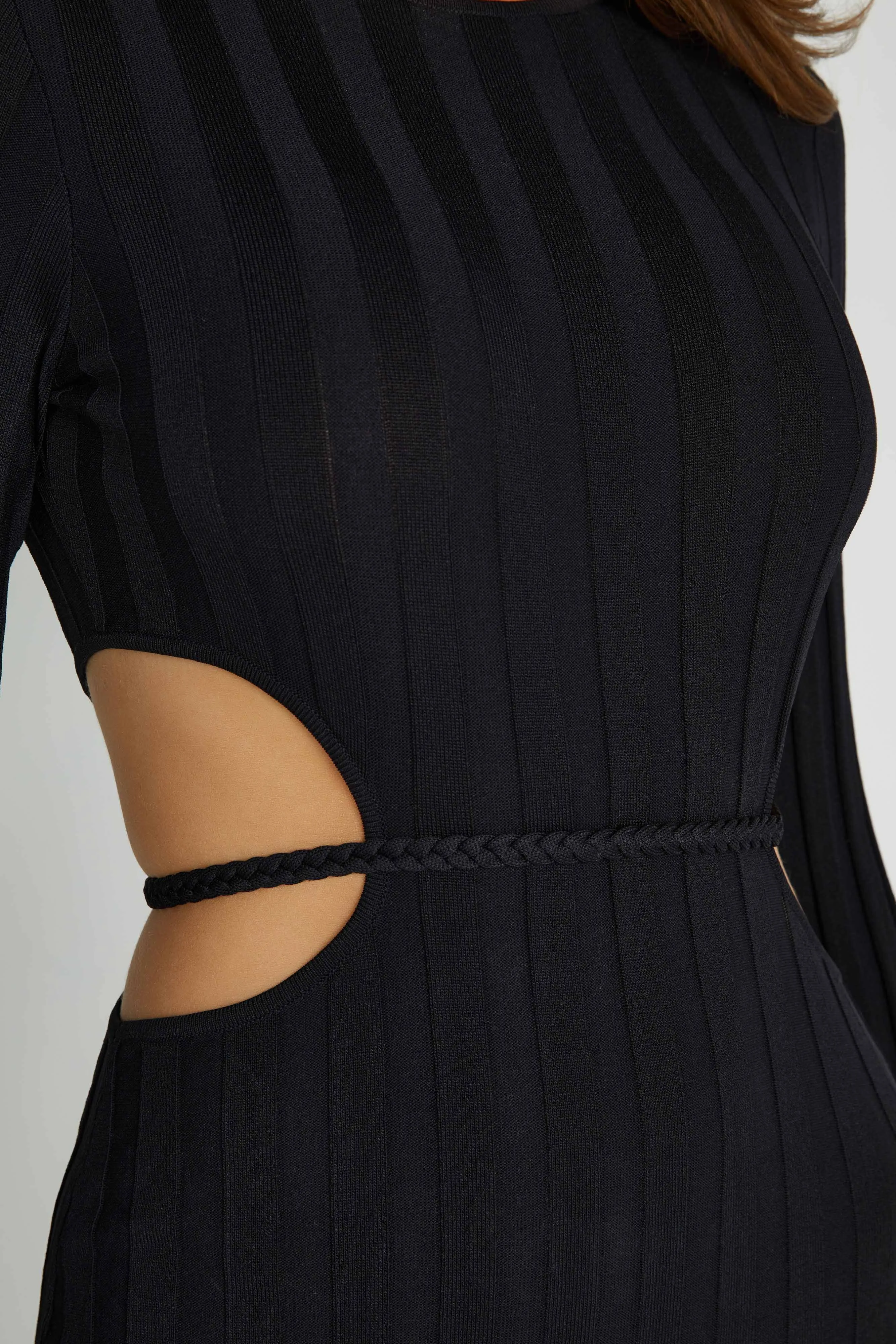 Elodie Knit Midi Dress - Black sold by Meshki product image thumbnail 2