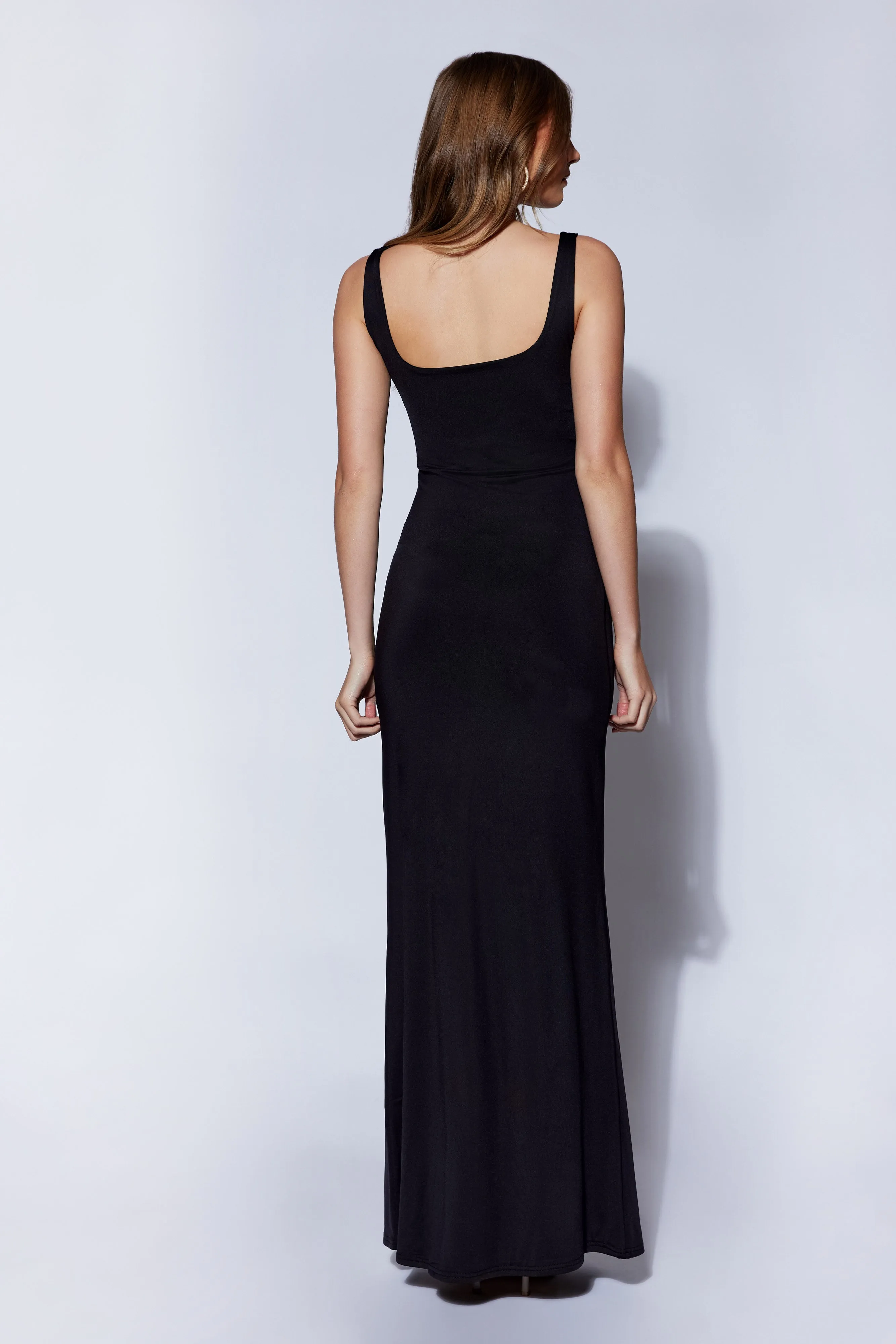 Aubree Fishtail Maxi Dress - Black sold by Meshki product image thumbnail 4