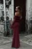 Josie Off Shoulder Mesh Maxi Dress - Wine sold by Meshki