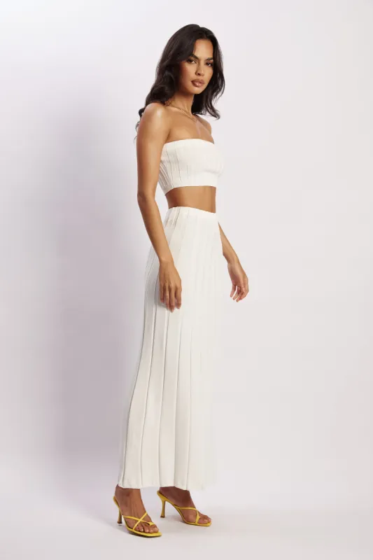 Jasmyn Flute Midi Skirt - White sold by Meshki