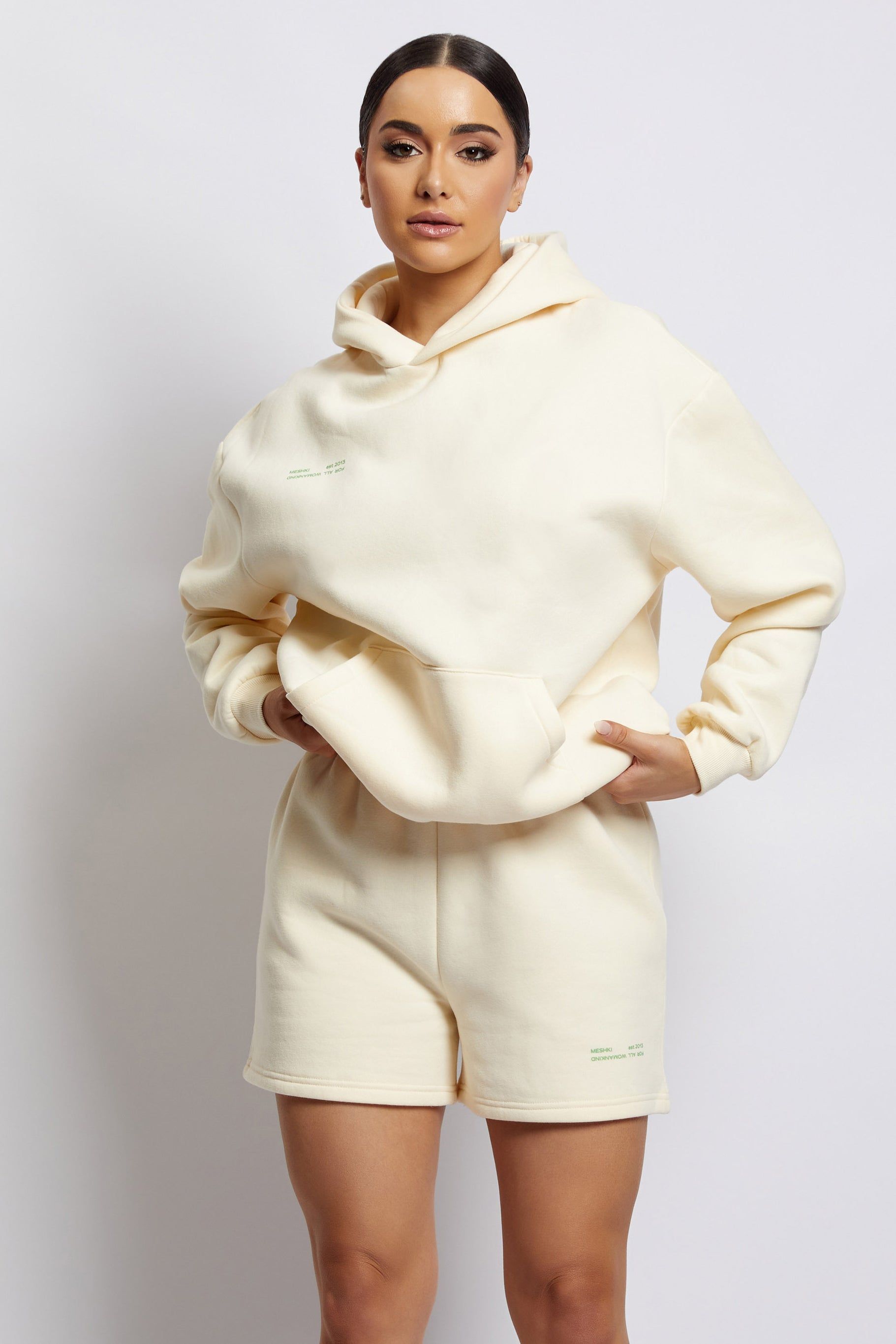 Bree Oversized Fleeceback Hoodie - Marshmallow sold by Meshki product image thumbnail 6