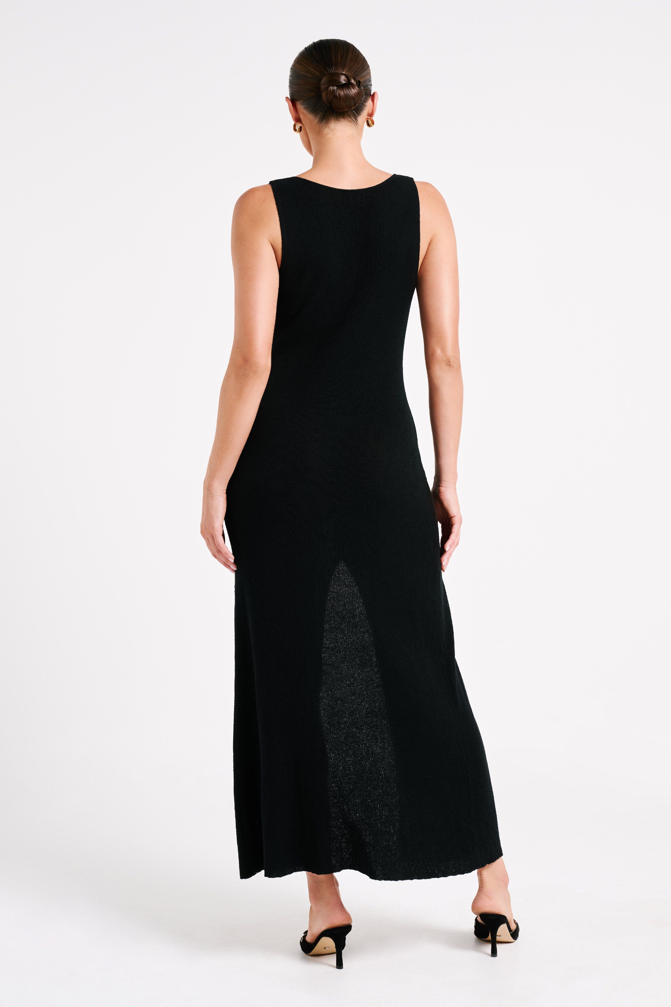 Antonia Buttoned Knit Maxi Dress - Black sold by Meshki product image thumbnail 3