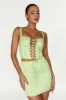 Scarlet Corset Mini Skirt - Pistachio Green sold by Meshki