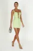 Scarlet Corset Mini Skirt - Pistachio Green sold by Meshki