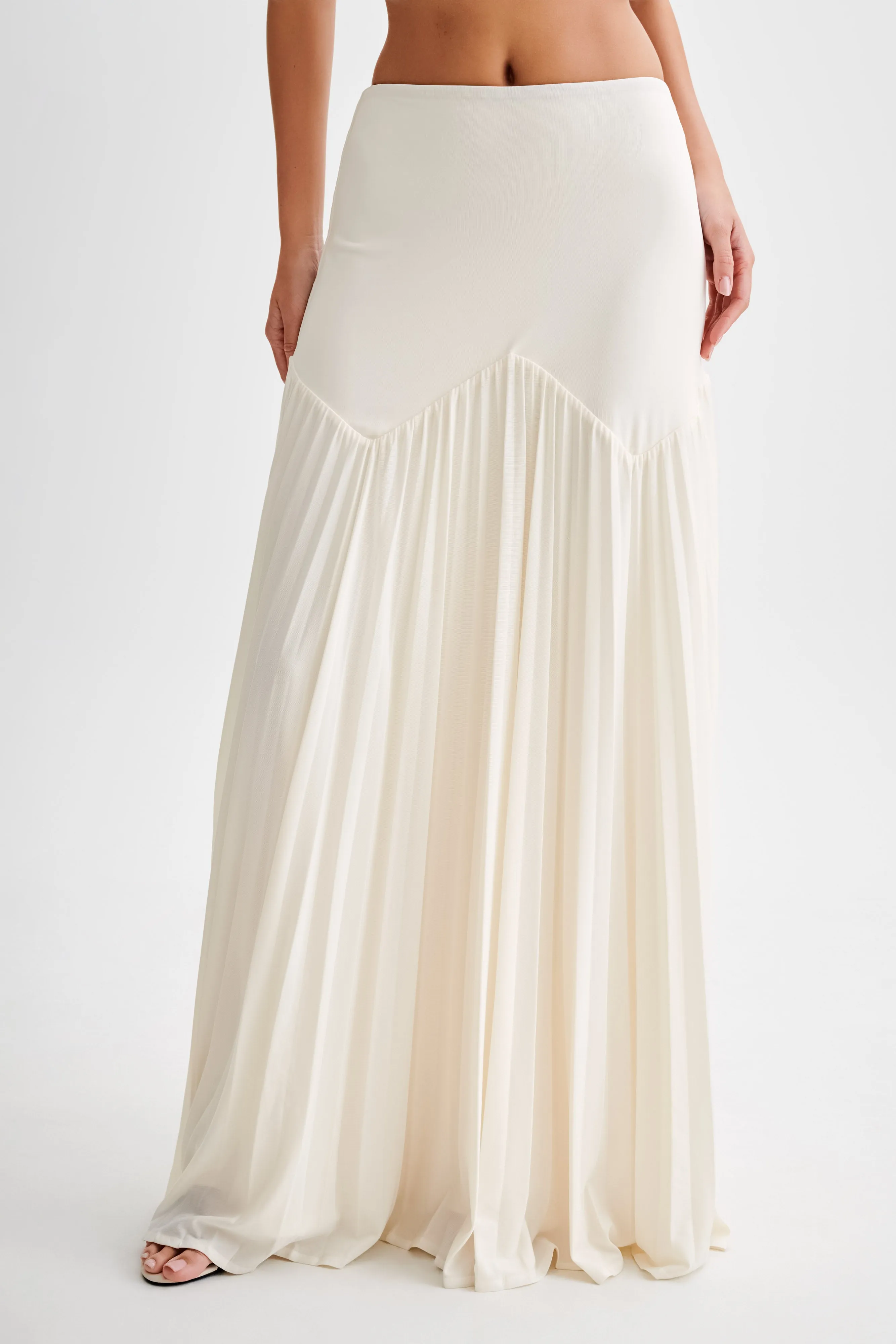 Odette Slinky Maxi Skirt - Ivory sold by Meshki product image thumbnail 2