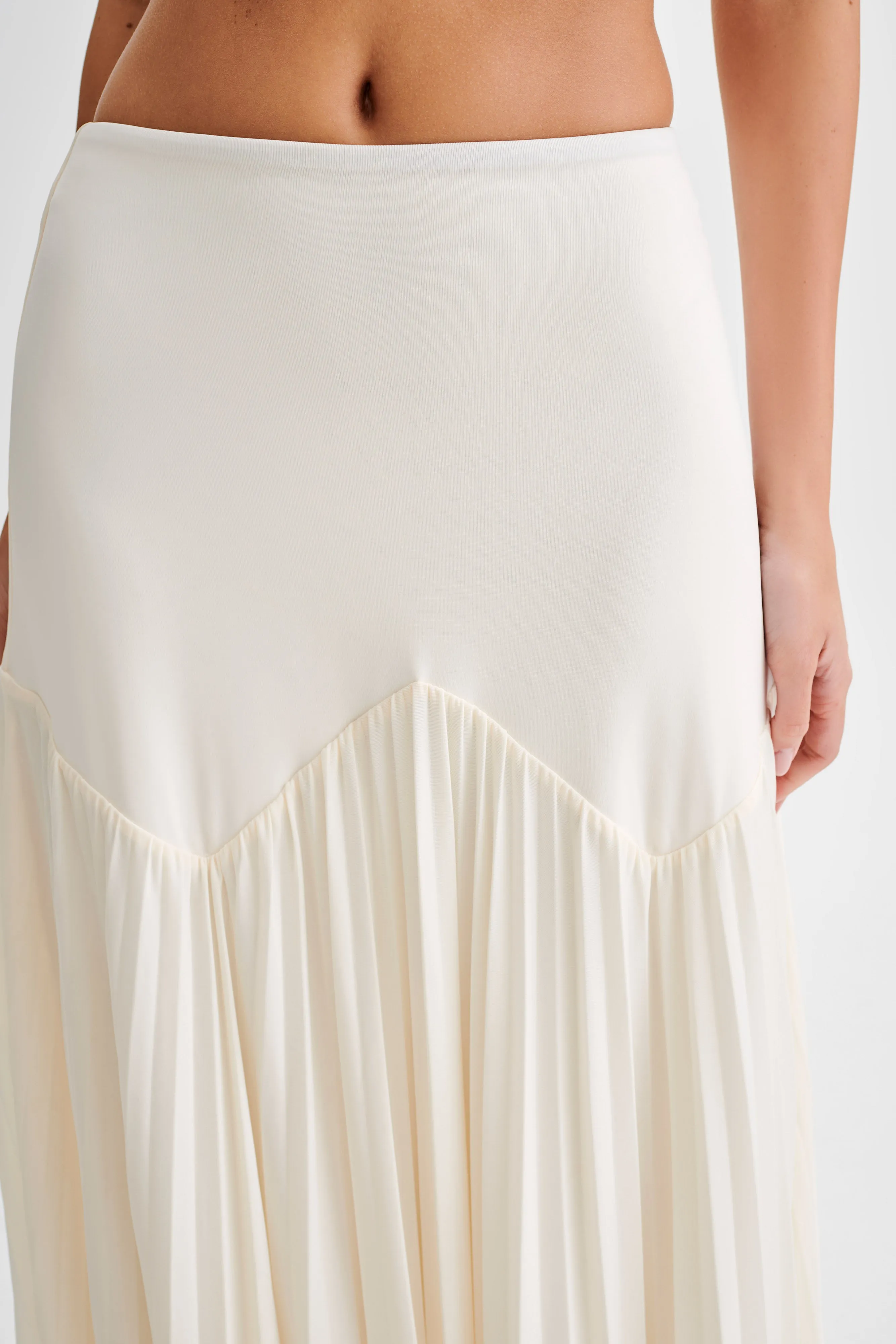 Odette Slinky Maxi Skirt - Ivory sold by Meshki product image thumbnail 4