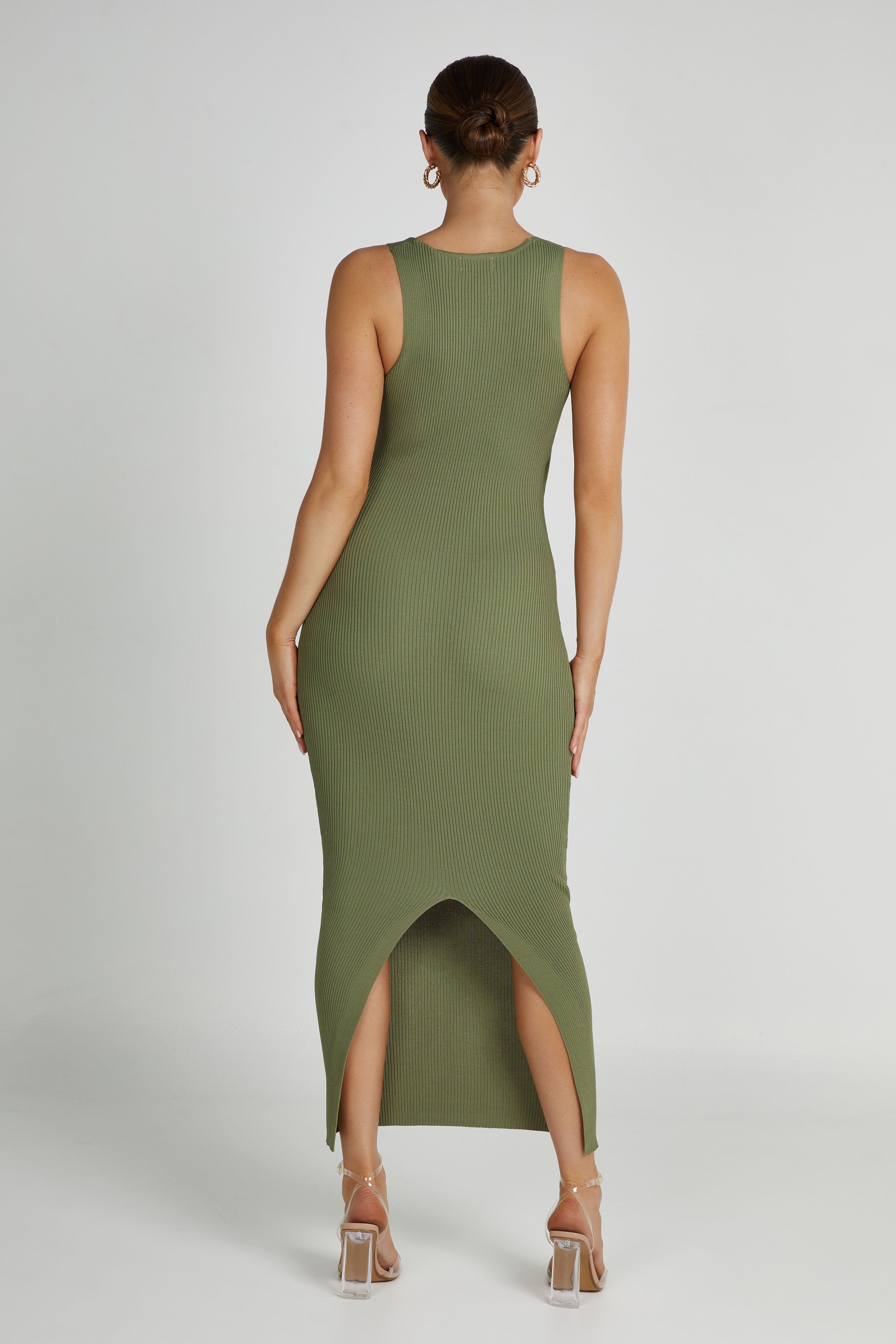 Kaesha Knit Maxi Dress - Olive sold by Meshki product image thumbnail 2