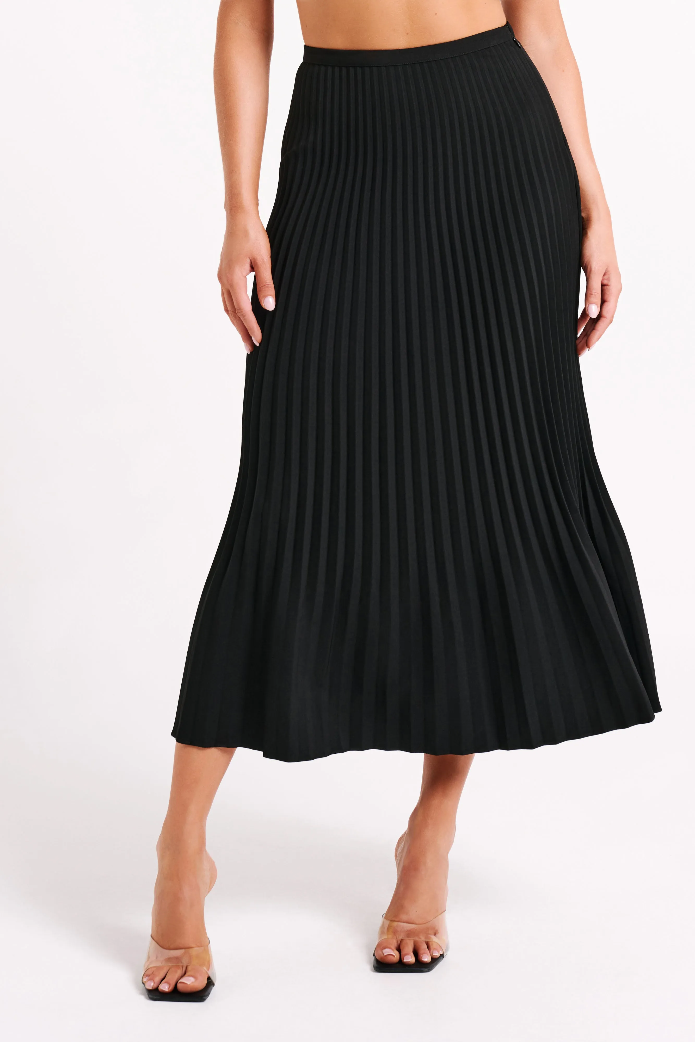 Twyla Pleated Suiting Maxi Skirt - Black sold by Meshki product image thumbnail 4