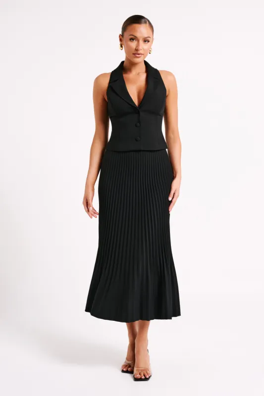 Twyla Pleated Suiting Maxi Skirt - Black sold by Meshki
