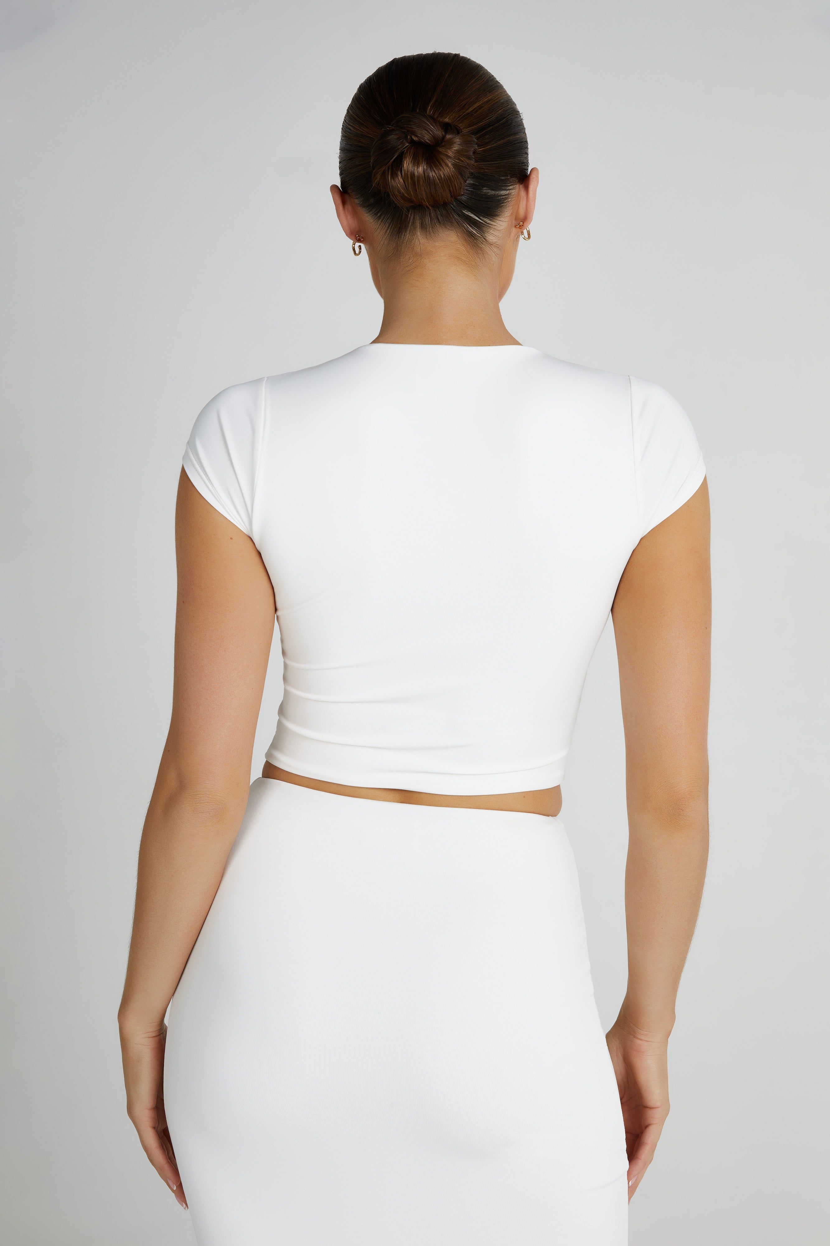 Olympia Recycled Nylon V Neck Top - White sold by Meshki product image thumbnail 2