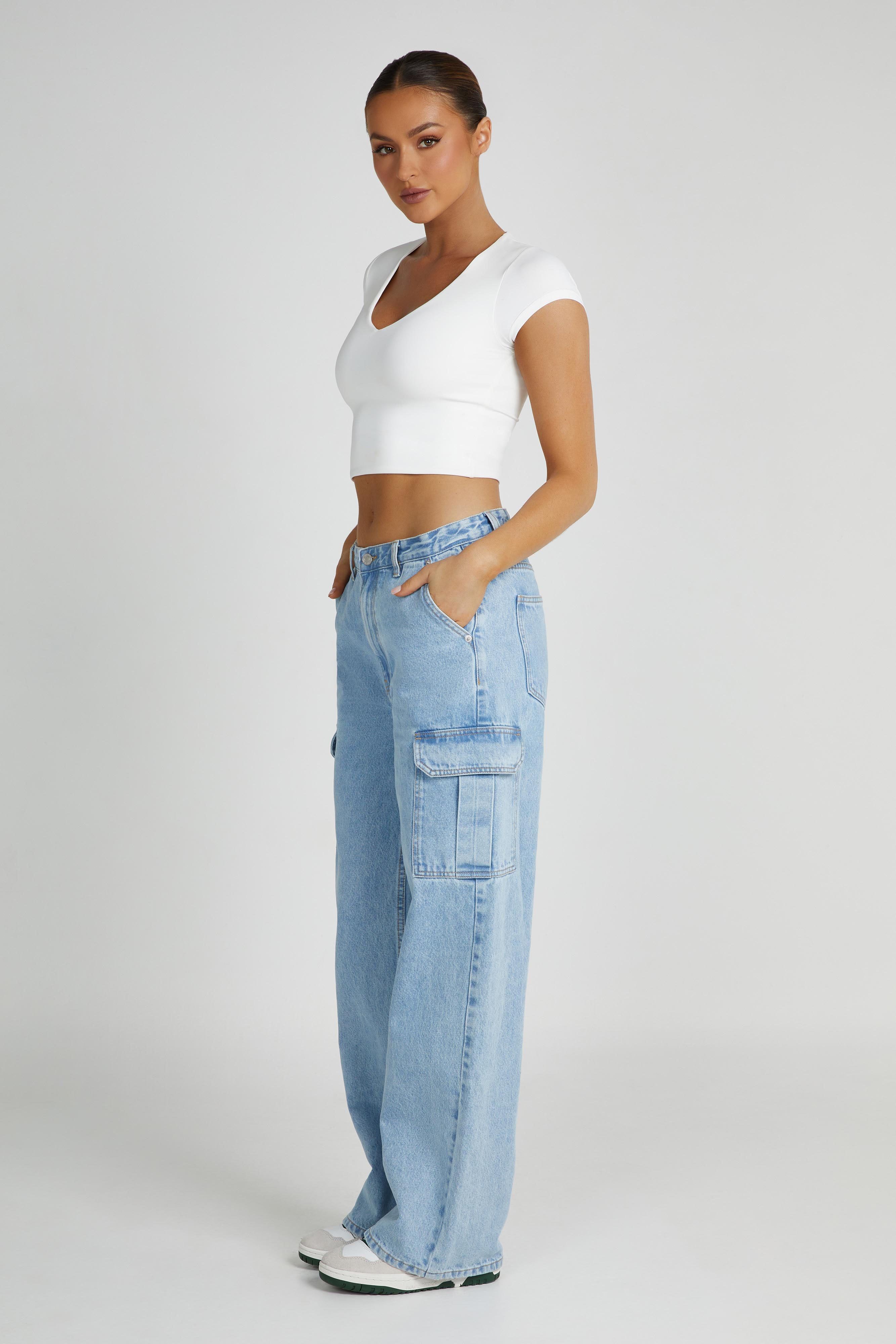 Olympia Recycled Nylon V Neck Top - White sold by Meshki product image thumbnail 4