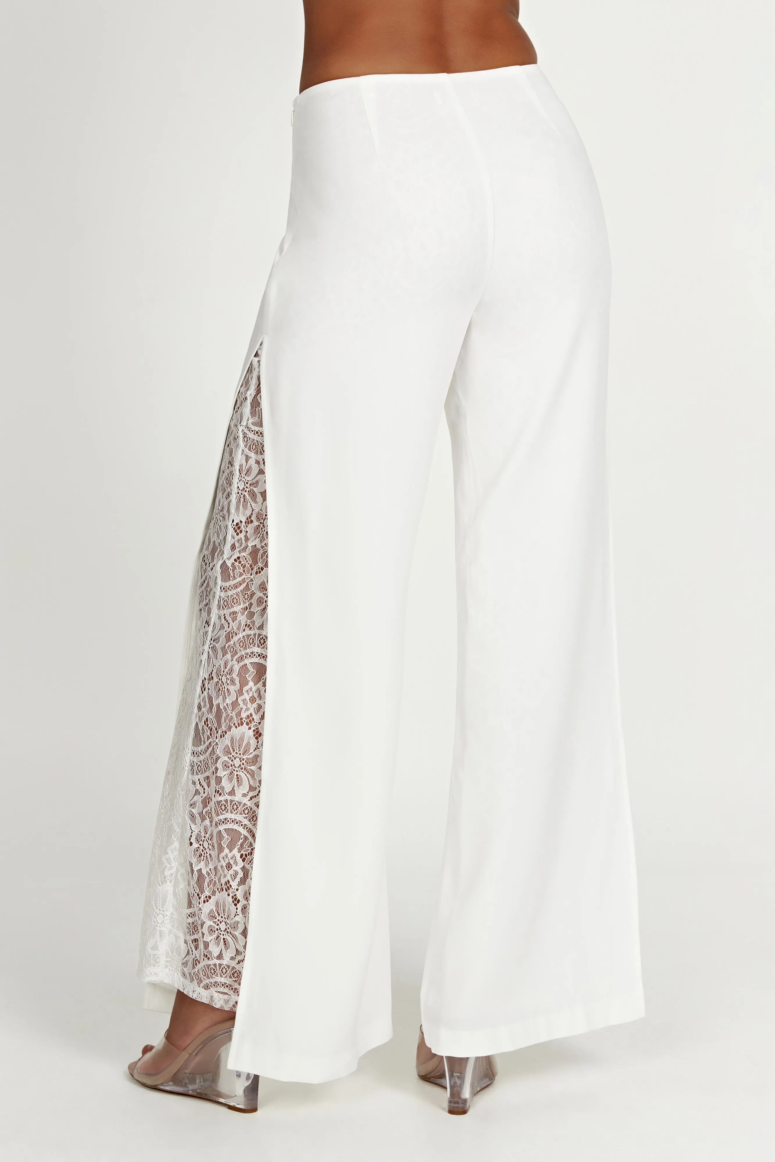 Estee Split Lace Pants - White sold by Meshki product image thumbnail 2