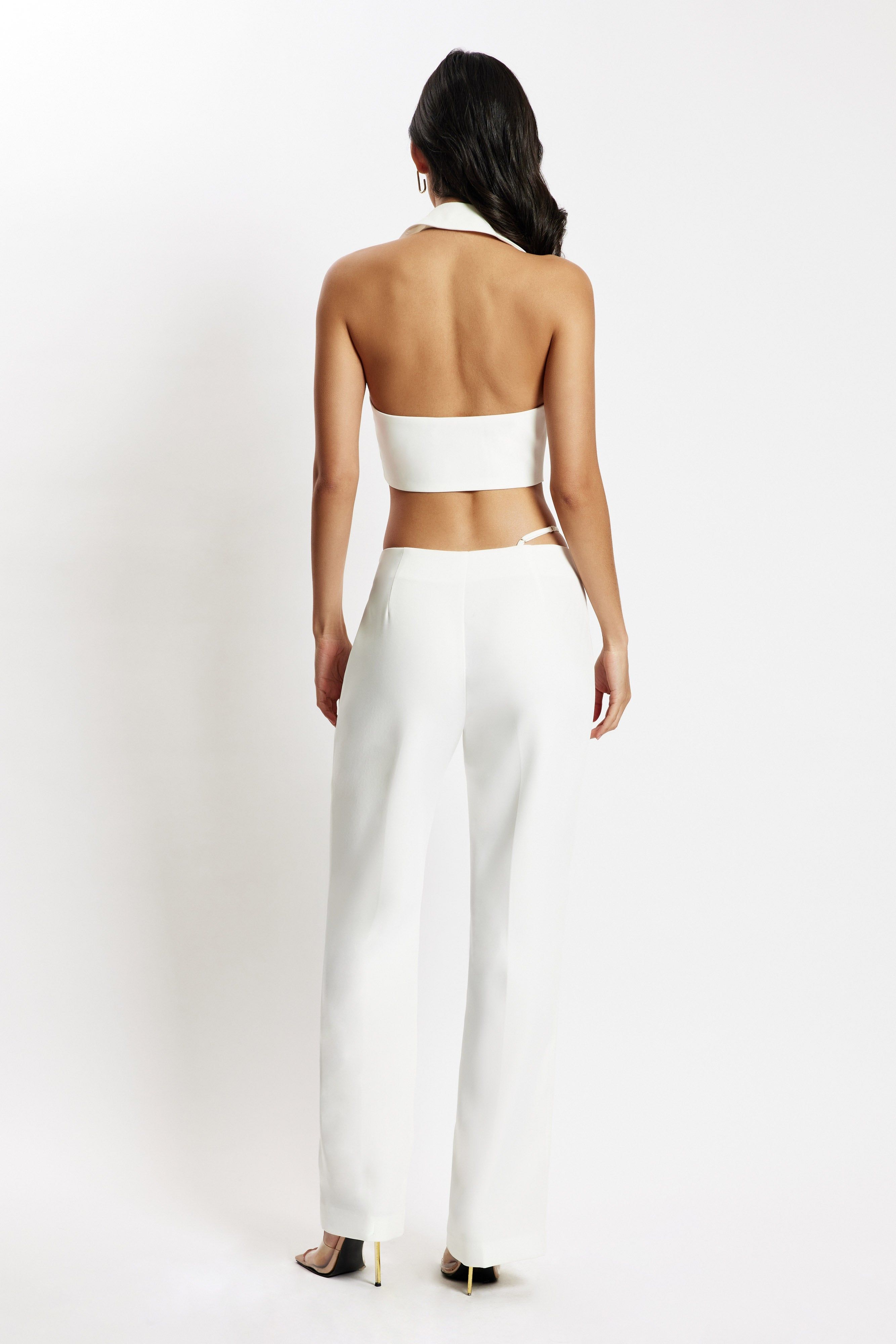 Semara Cropped Waistcoat - White sold by Meshki product image thumbnail 2
