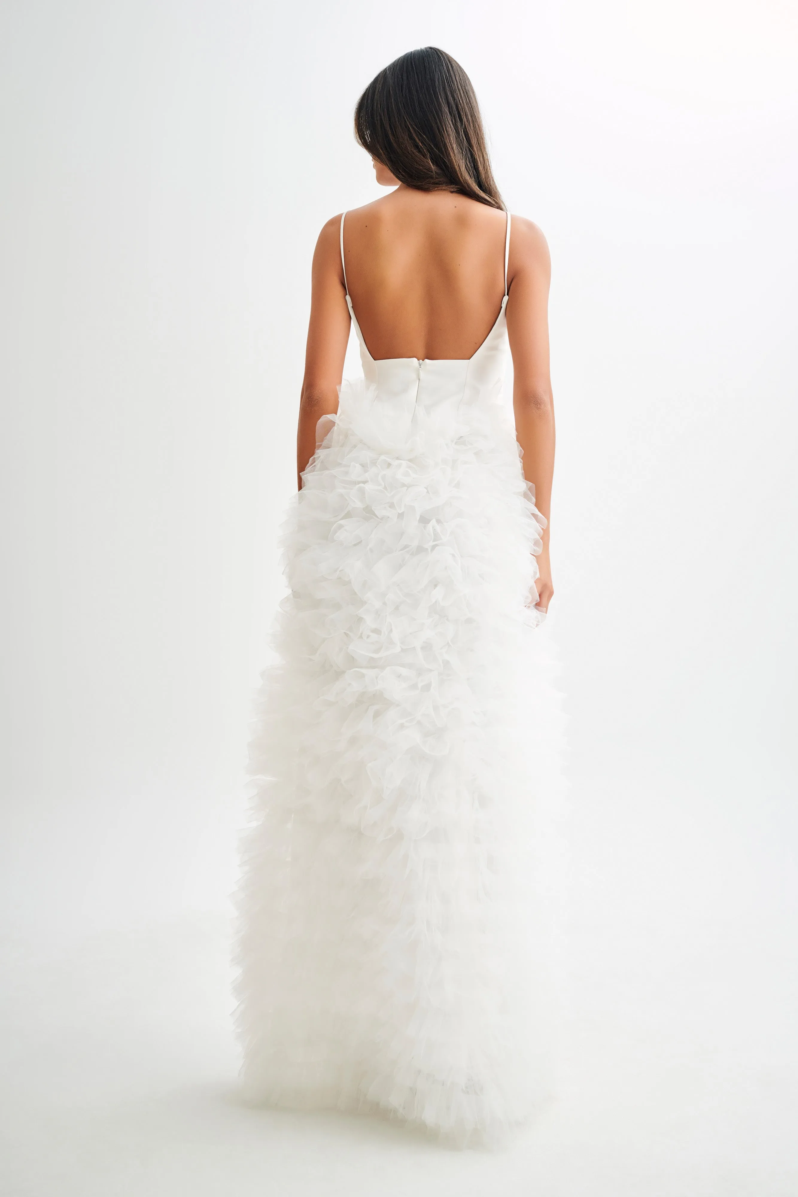Magnolia Tiered Ruffle Maxi Dress - Ivory sold by Meshki product image thumbnail 3