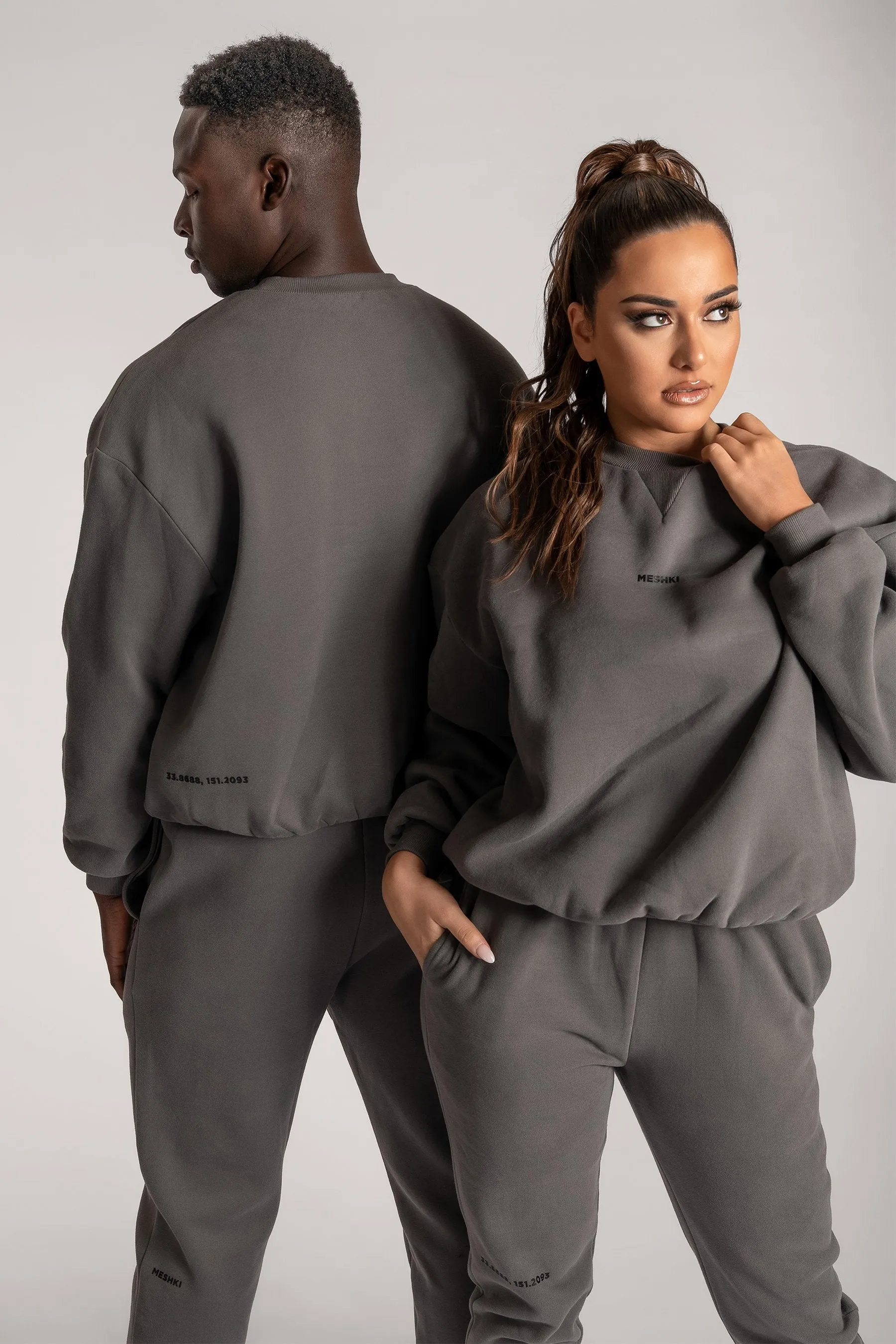 Max Unisex Crew Neck Cosy Sweater - Charcoal sold by Meshki product image thumbnail 4
