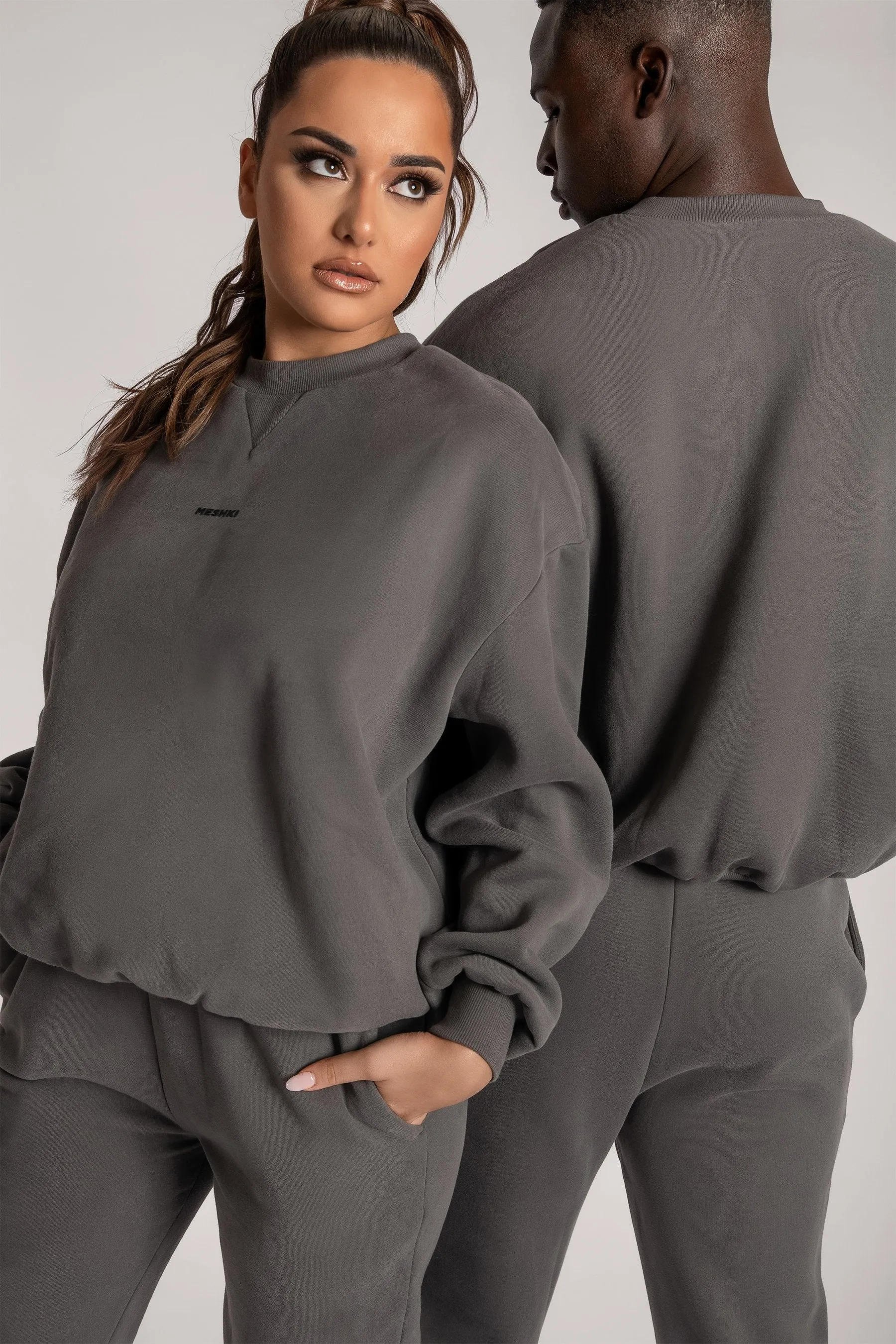 Max Unisex Crew Neck Cosy Sweater - Charcoal sold by Meshki