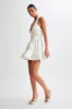 Holly Satin Structured Halter Mini Dress - White sold by Meshki