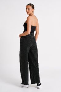 Leighton Recycled Nylon Strapless Bodysuit - Black sold by Meshki