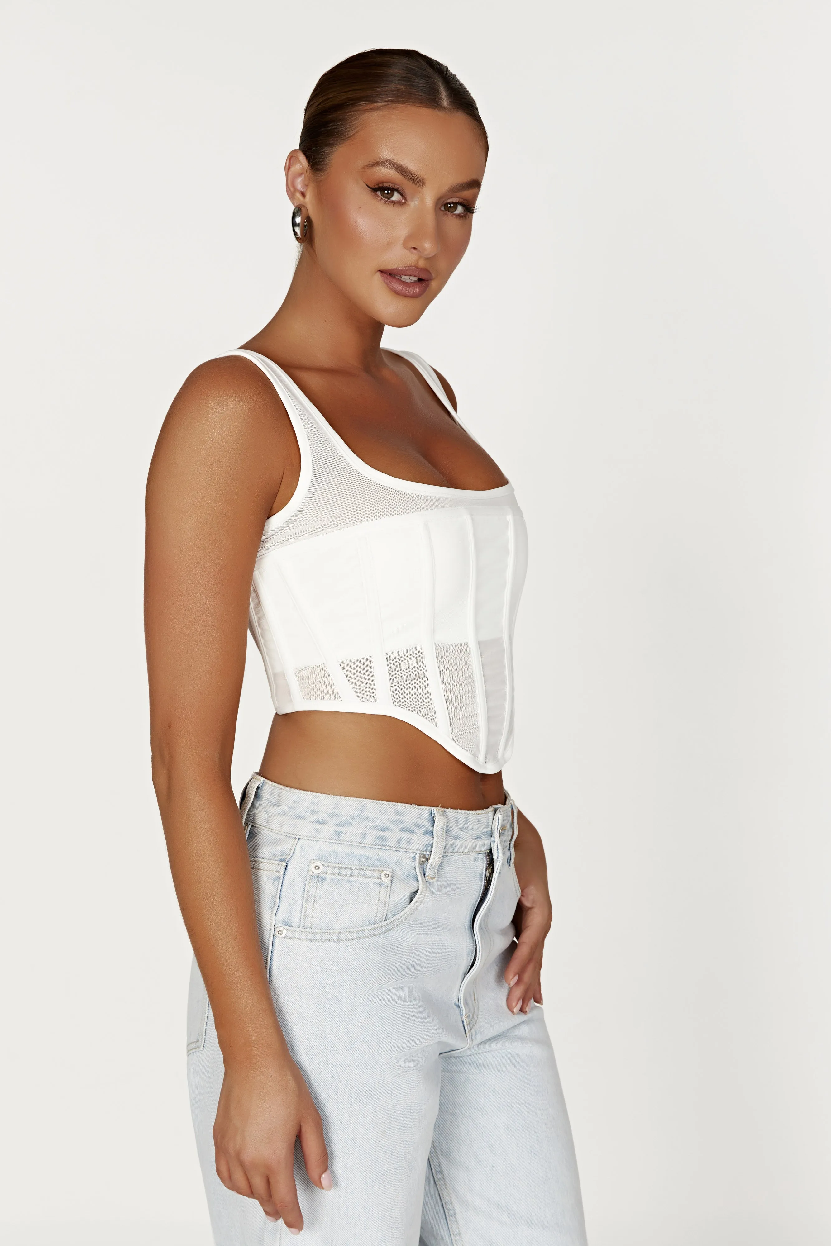 Delaney Corset Bustier - White sold by Meshki product image thumbnail 5