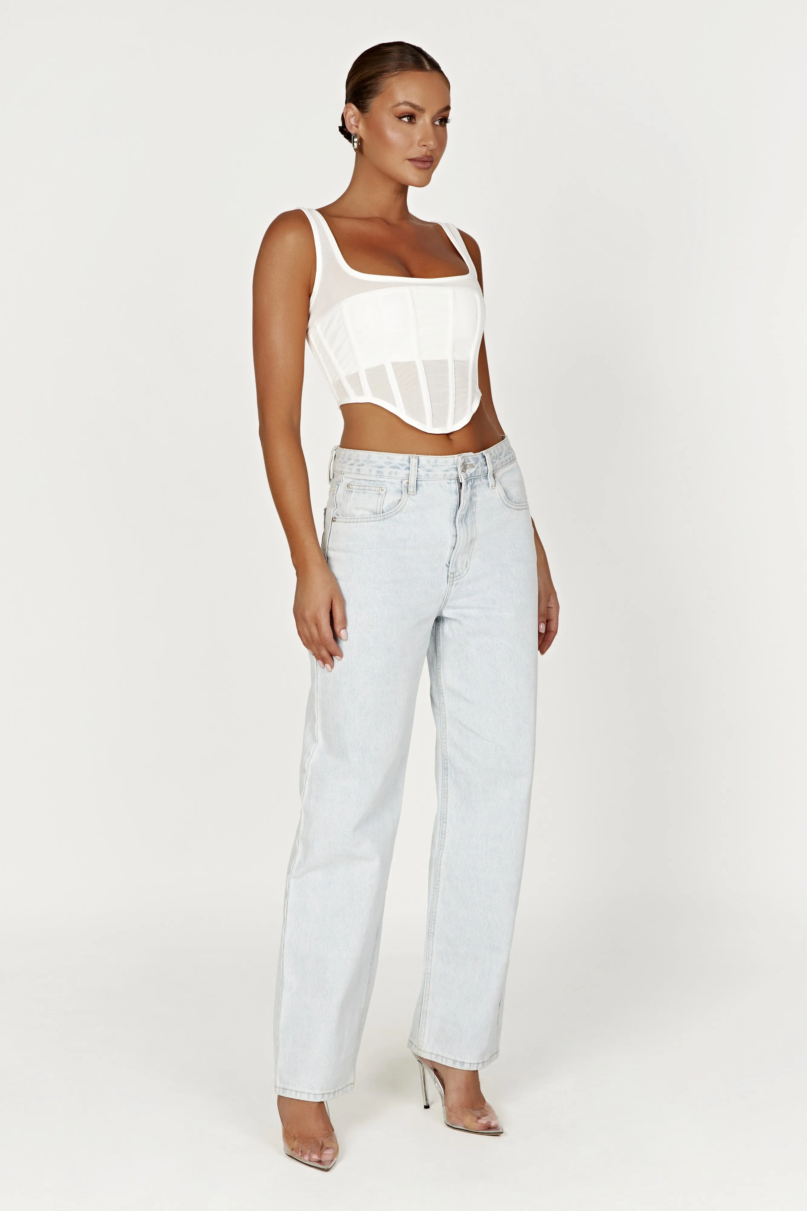 Delaney Corset Bustier - White sold by Meshki product image thumbnail 4