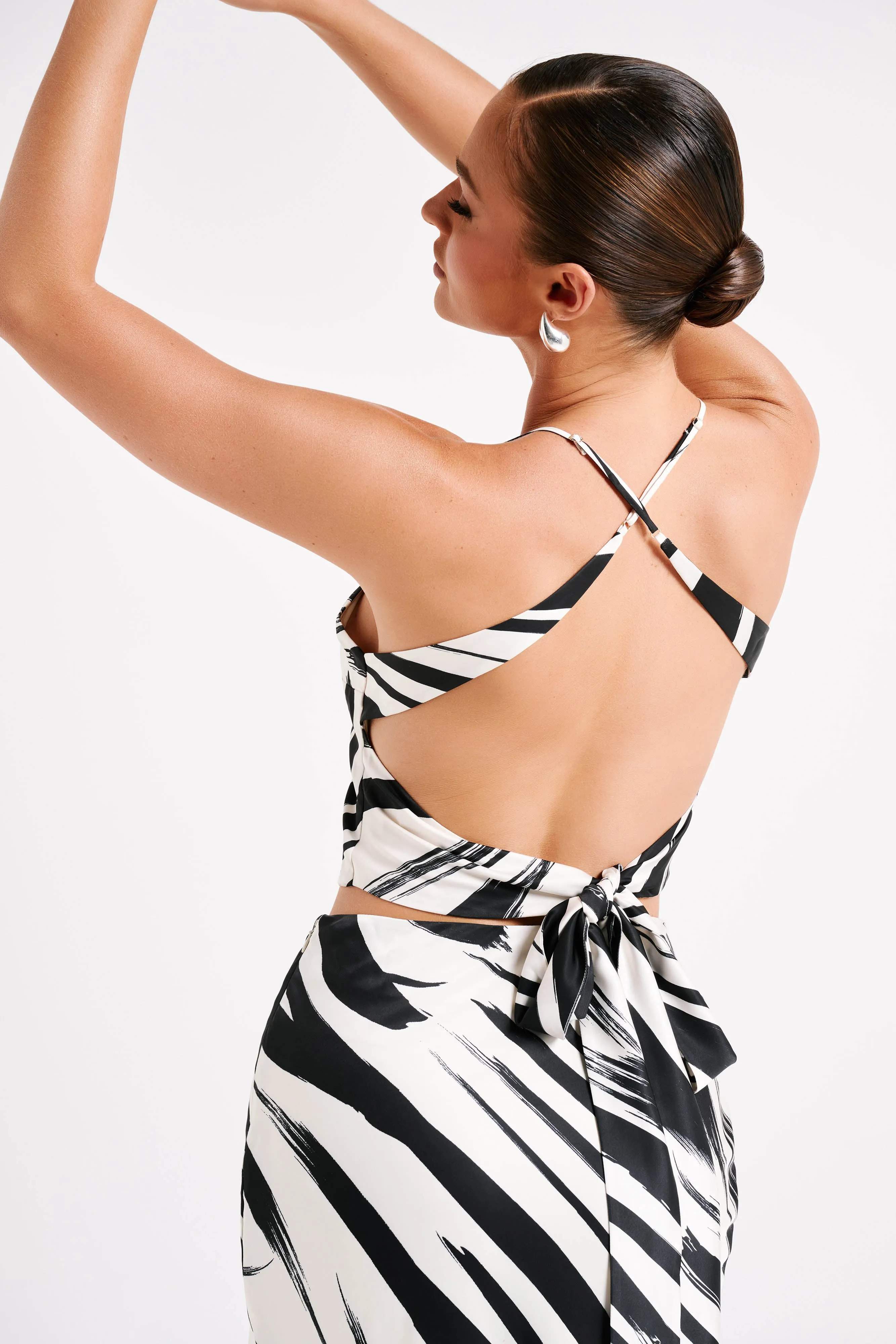 Felicia Printed Halter Top - Abstract Print sold by Meshki product image thumbnail 5