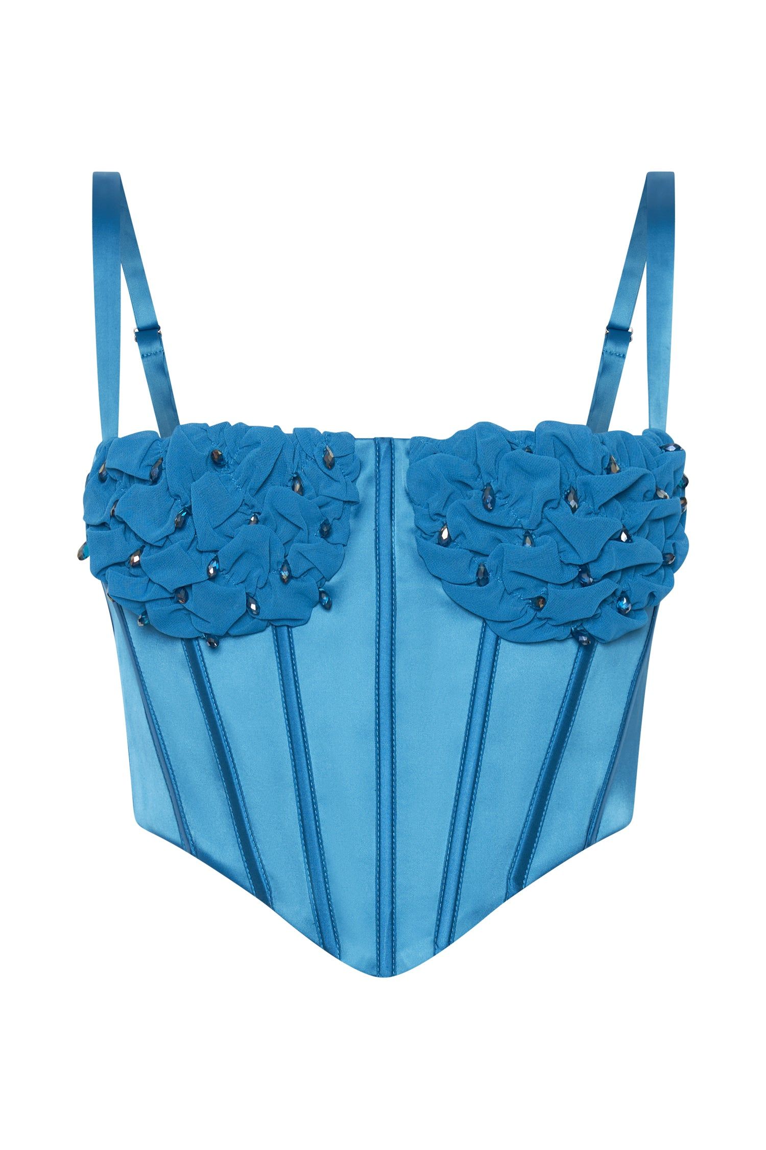 Kristy Shirring Bust Corset Top - Marine Blue sold by Meshki product image thumbnail 7