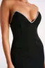 Madi Suiting Mini Dress With Diamante Rope - Black sold by Meshki