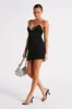 Madi Suiting Mini Dress With Diamante Rope - Black sold by Meshki