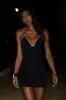 Madi Suiting Mini Dress With Diamante Rope - Black sold by Meshki